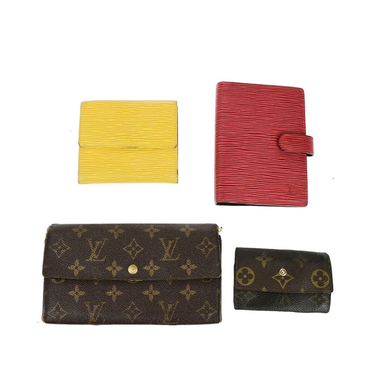 LOUIS VUITTON 4 Set Wallet Agenda Key Case Monogram Epi Leather BN RD YW 09KA451