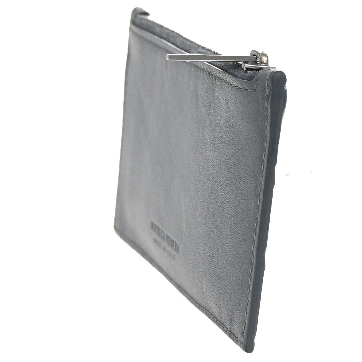 BOTTEGA VENETA Logo Intrecciato Card Coin Case Wallet Leather Gray SHW 61EF012
