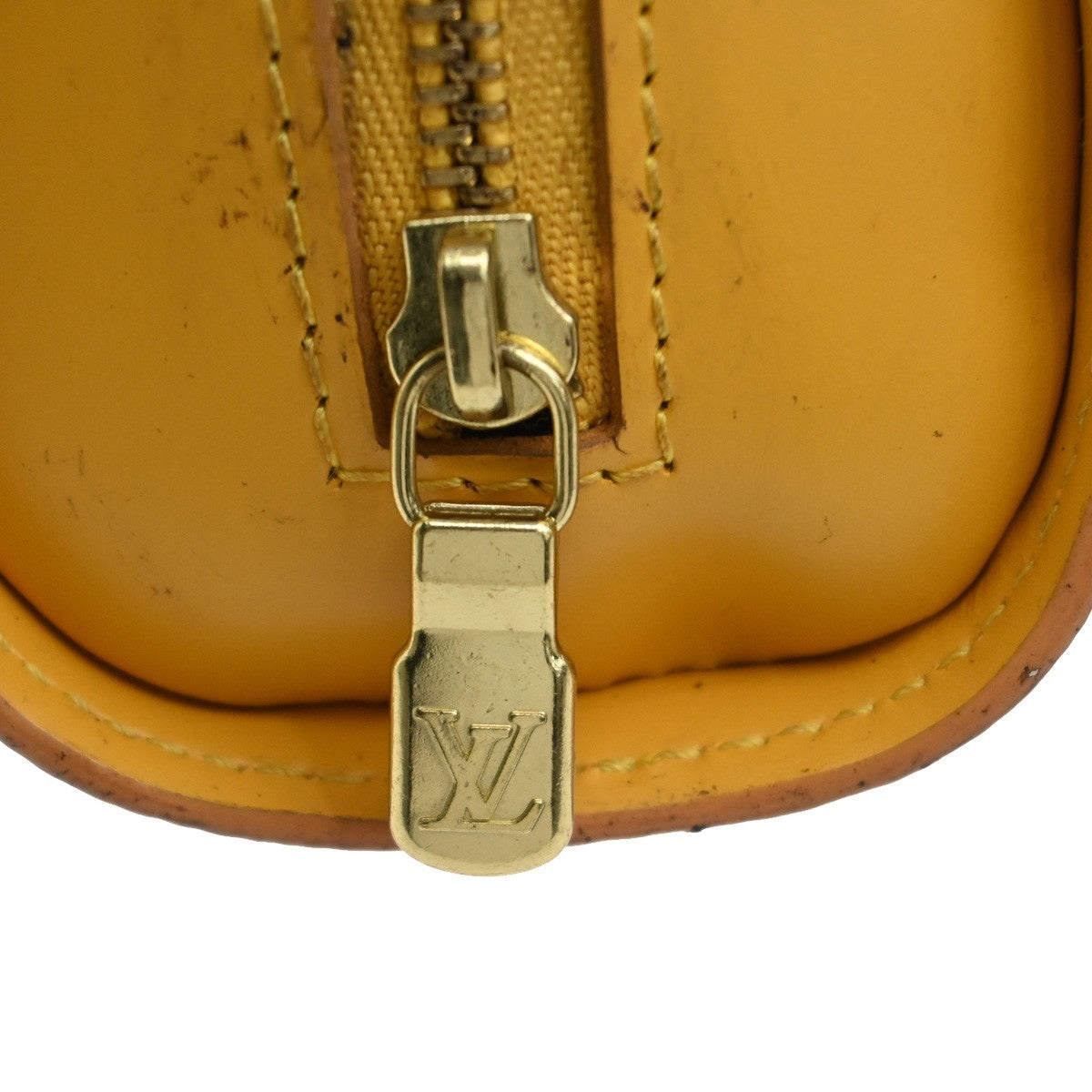 LOUIS VUITTON LV Logo Dauphine PM Pouch Bag Epi Leather Yellow M48449 02KB666