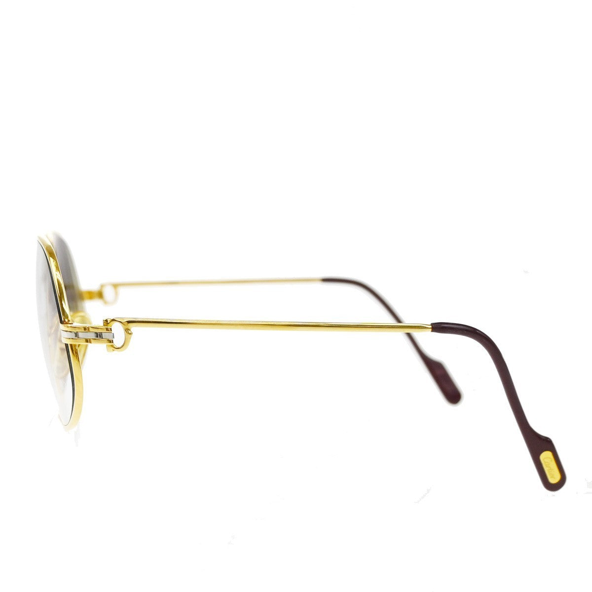 CARTIER Logo Trinity Reading Glasses Eye Wear Metal Plastic Gold France 80RF624