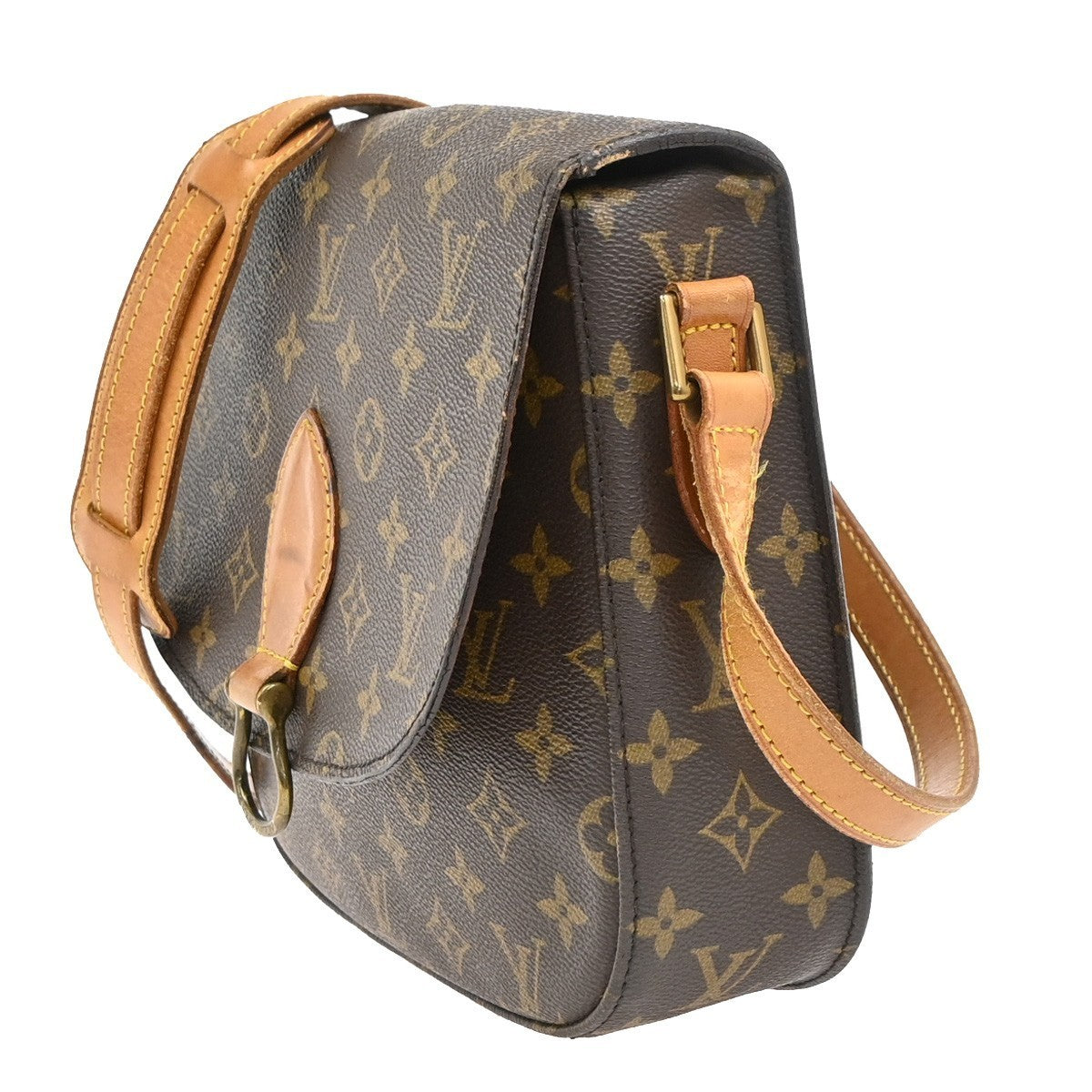 LOUIS VUITTON Saint Cloud GM Shoulder Bag Monogram Leather Brown M51242 32PA085