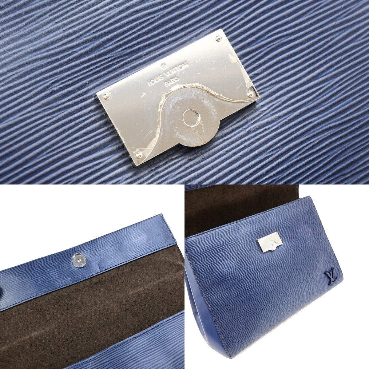 LOUIS VUITTON LV Cluny 2Way Shoulder Hand Bag Epi Leather Blue M41299 28ED053