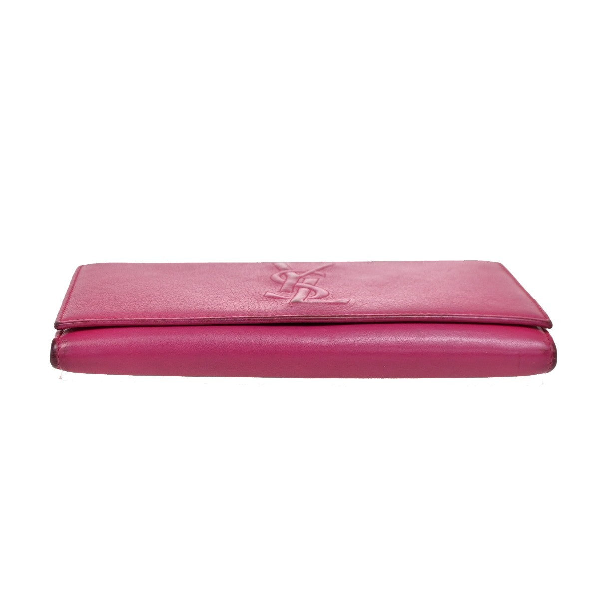 YVES SAINT LAURENT YSL Logo Belle De Jour Long Wallet Leather Pink GHW 66KB977