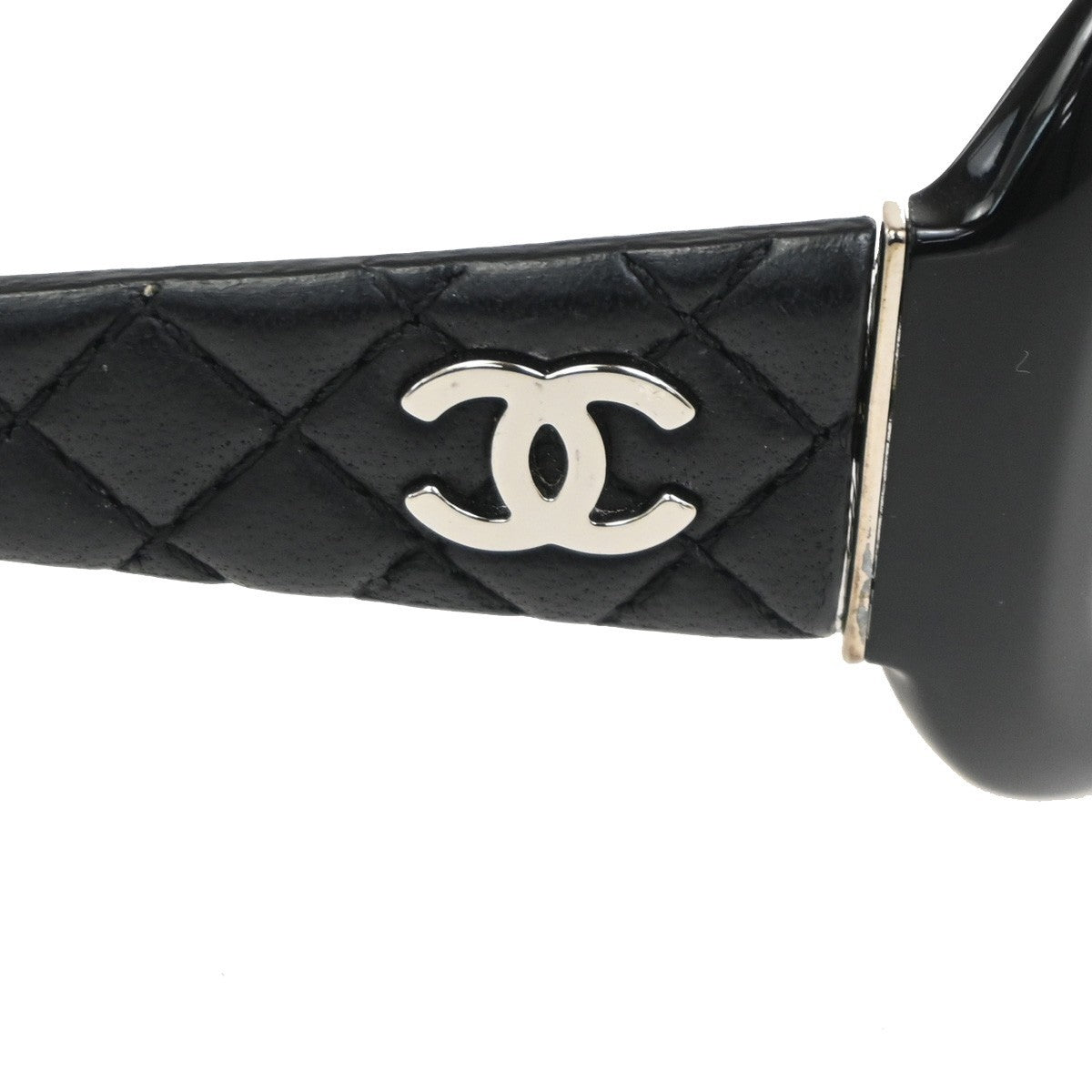 CHANEL CC Logo Matelasse Sunglasses Eye Wear Plastic Leather BK 5116-Q 30RL982