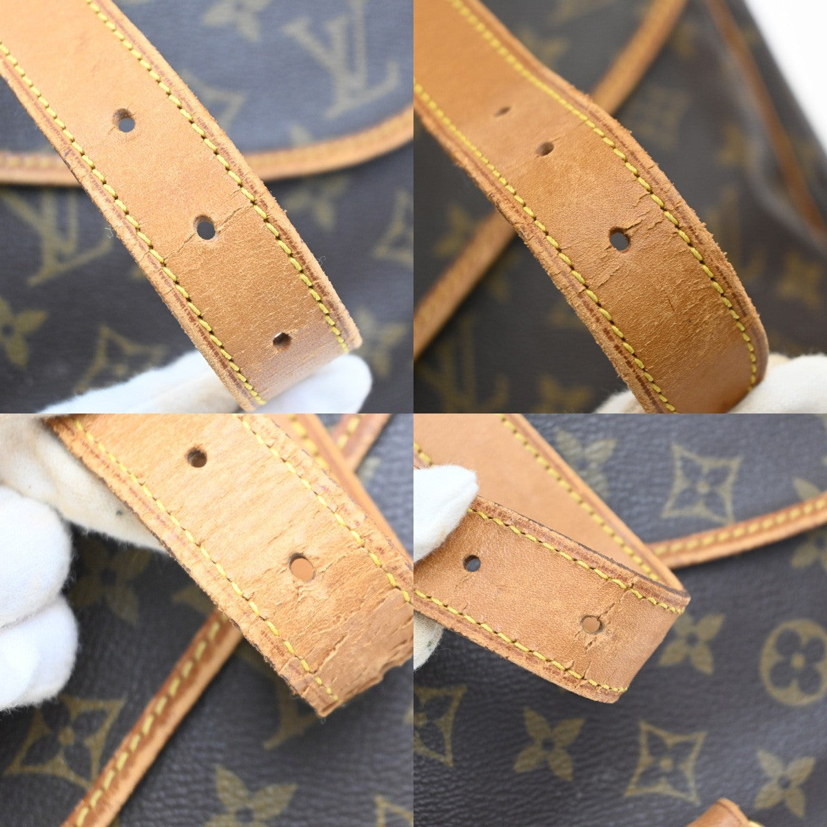 LOUIS VUITTON Logo Saumur 43 Shoulder Bag Monogram Leather Brown M42252 81MA628