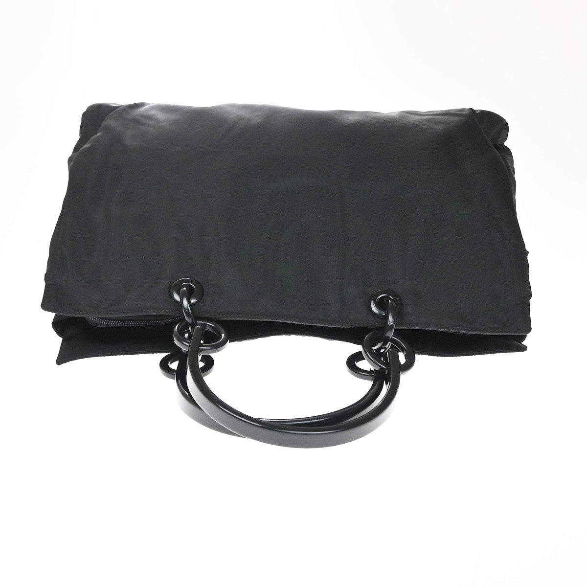 PRADA Logo Tessuto Chain Shoulder Hand Bag Nylon Black SHW Italy 31YJ089