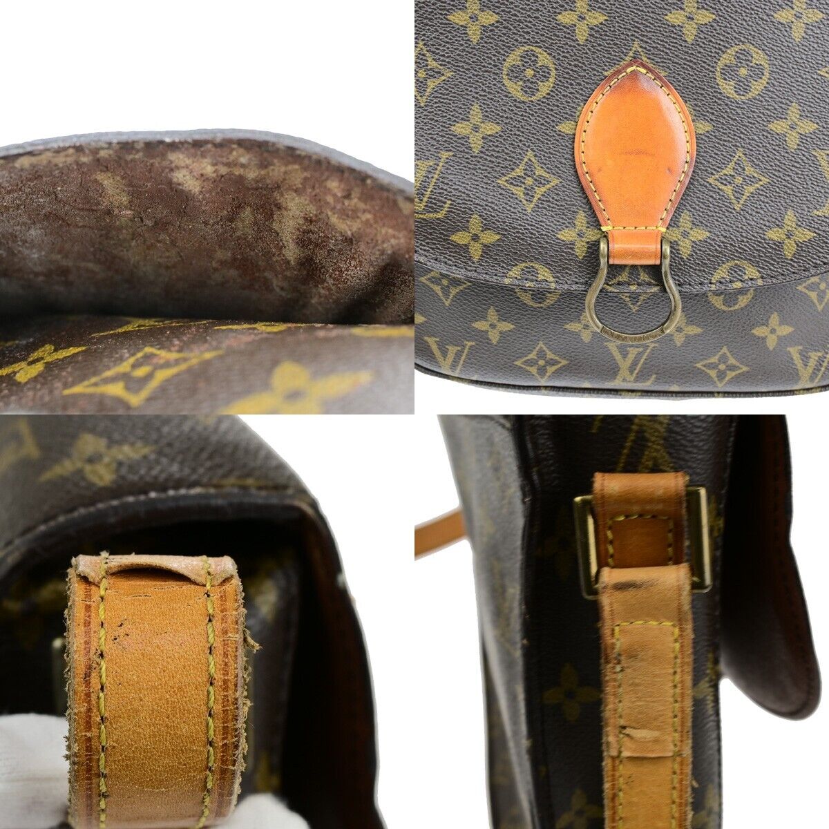LOUIS VUITTON Saint Cloud GM Shoulder Bag Monogram Leather Brown M51242 69ED341