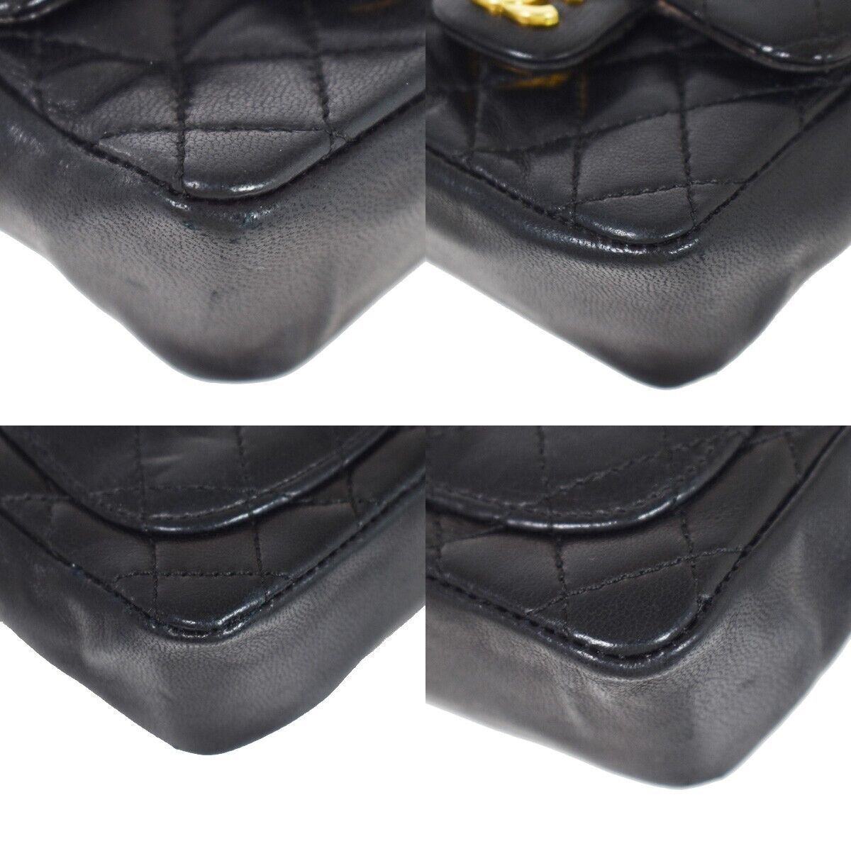 CHANEL CC Mini Matelasse Bag Charm Chain Belt Set Leather Black GHW 620RC928