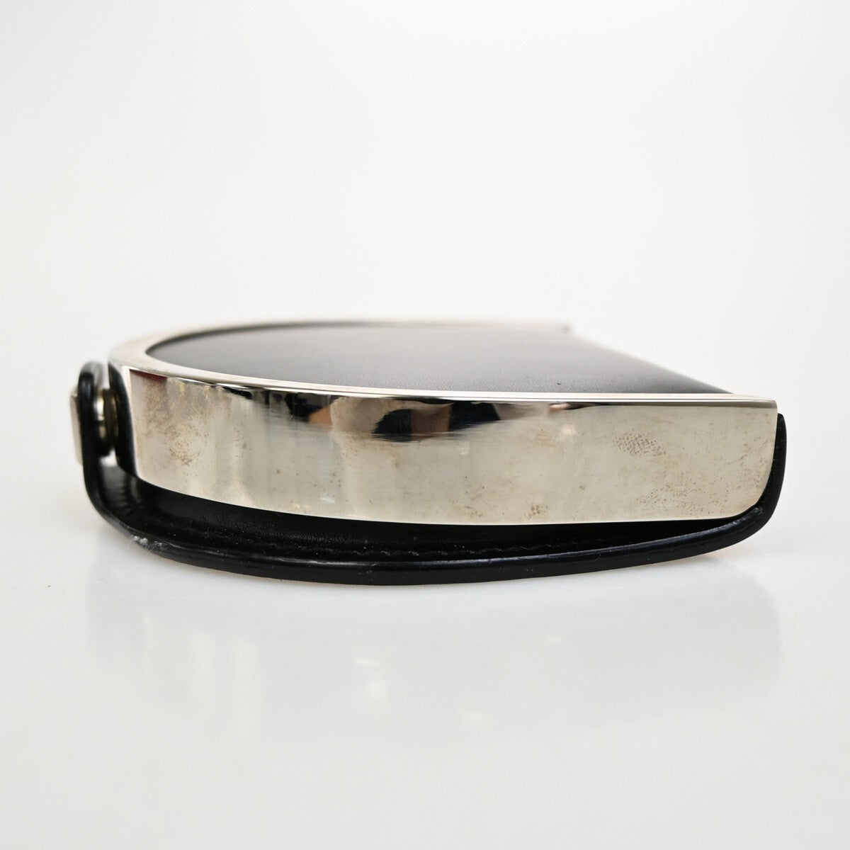 SALVATORE FERRAGAMO Logo Horseshoe Coin Case Wallet Leather Black 07FB645