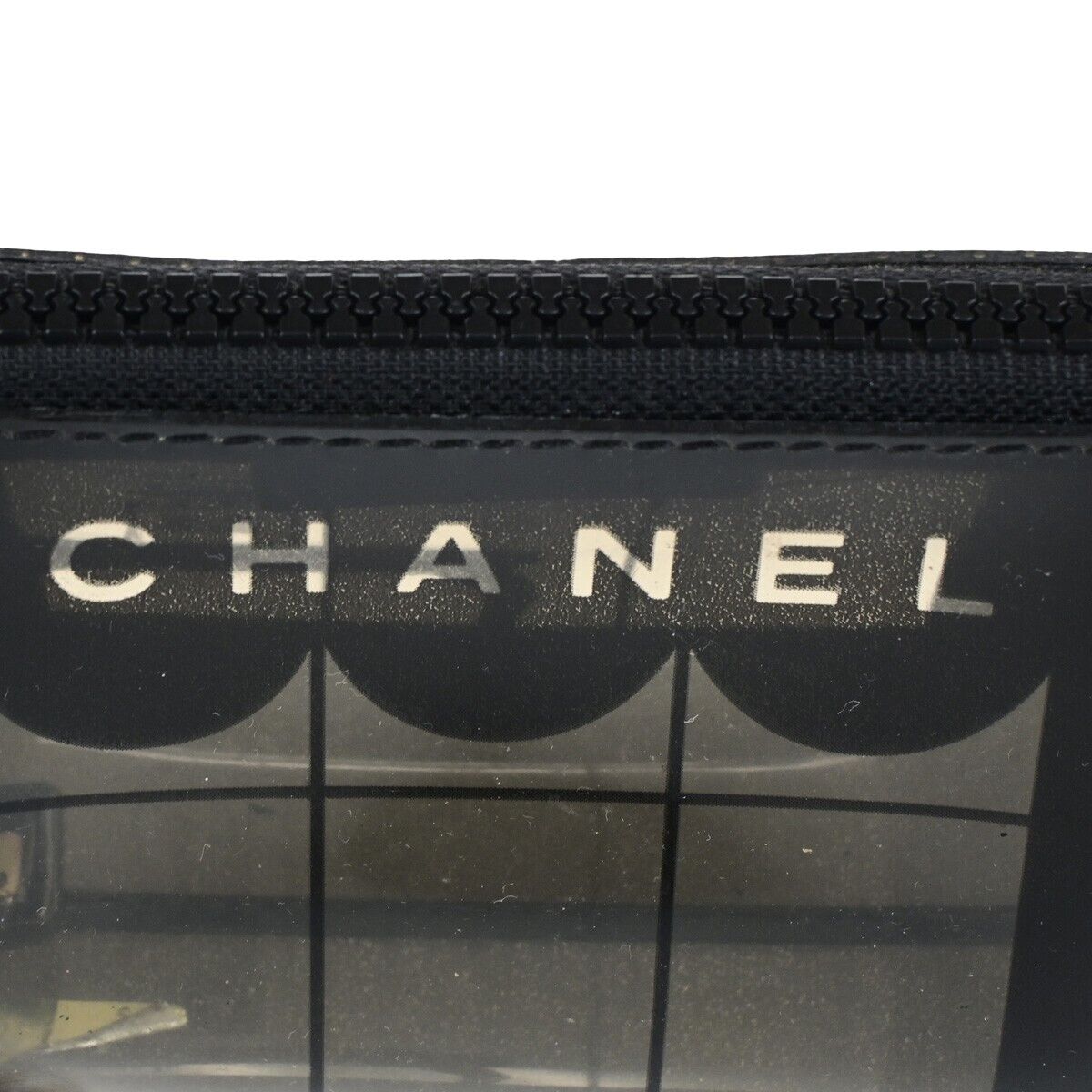 CHANEL CC Logo Coco Maison Window Mini Pouch Bag PVC Leather Black Italy 63FB253