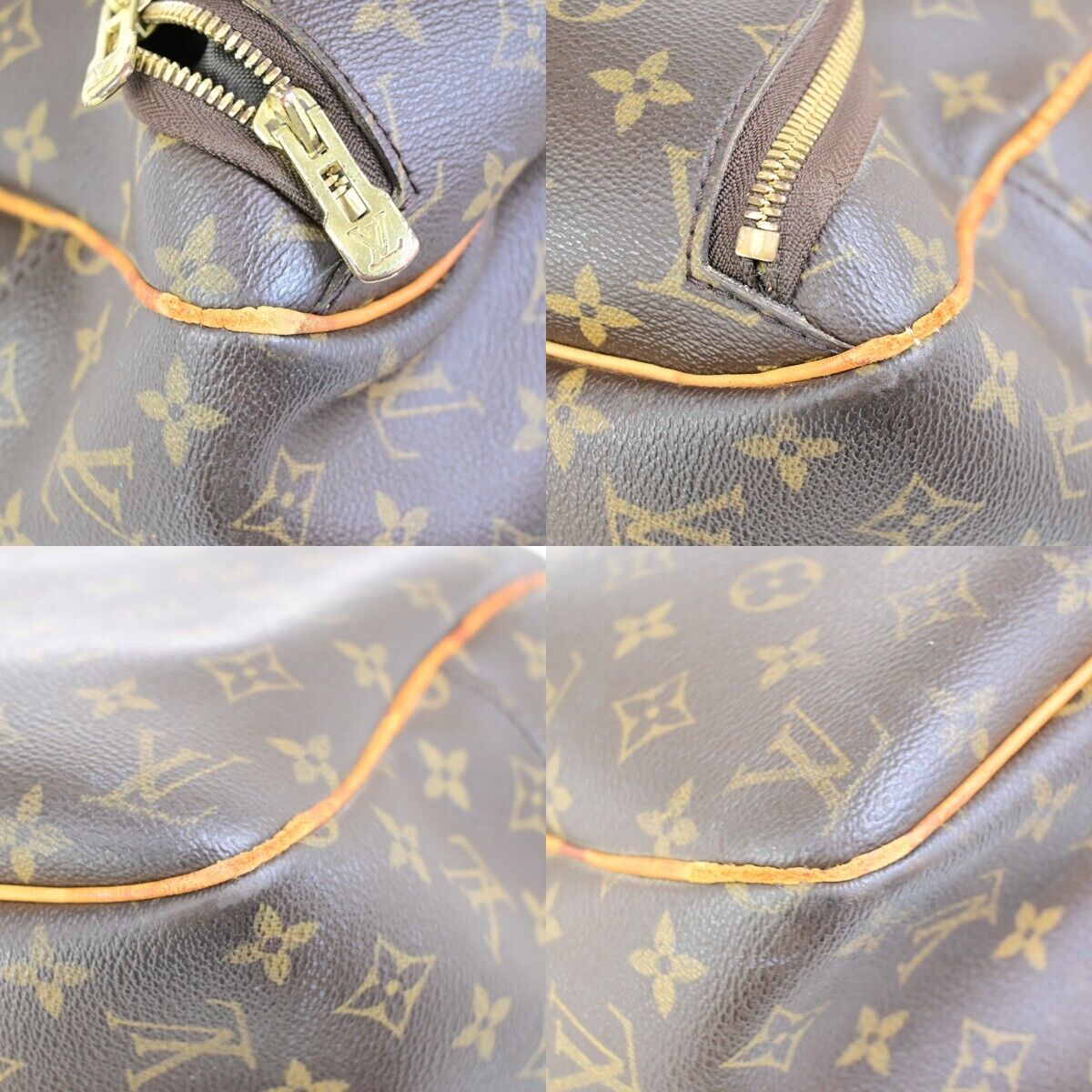 LOUIS VUITTON LV Logo Evasion Hand Bag Monogram Leather Brown M41443 67FB309