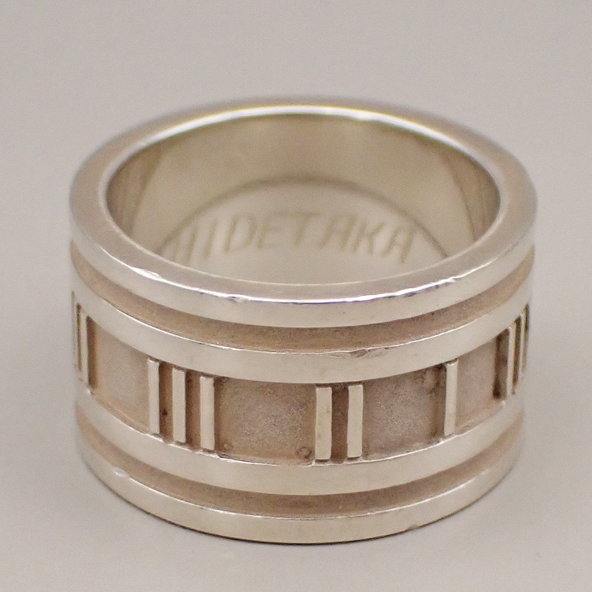 Tiffany & Co. Logo Atlas Ring US #7.5 Silver 925 Roman Numerals 09YH731