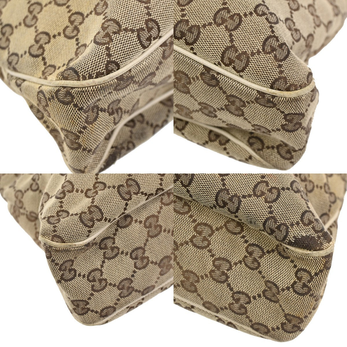 GUCCI GG Pattern Shoulder Tote Bag Canvas Leather Brown GHW Italy 61KC641