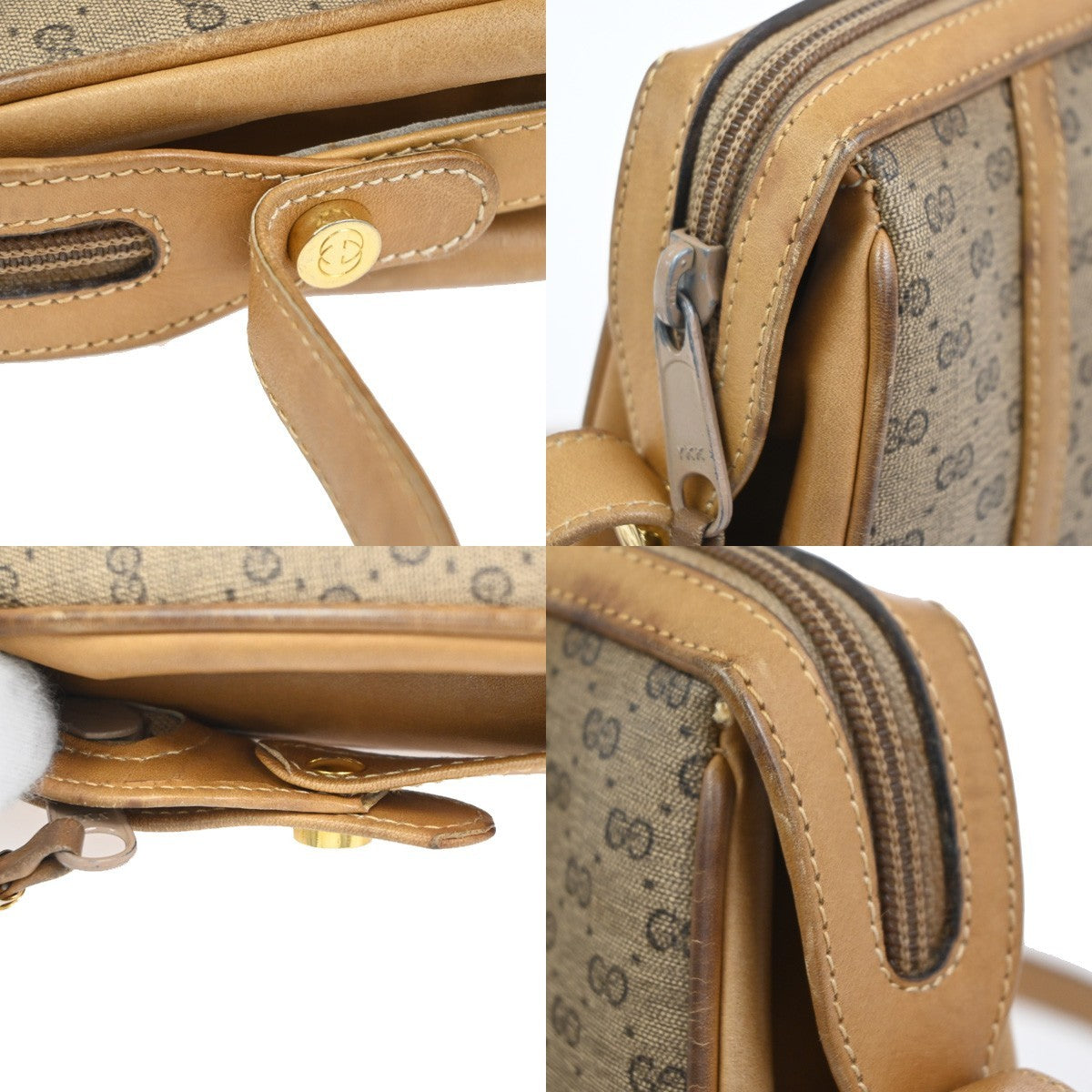 GUCCI Micro GG Pattern Shoulder Bag PVC Leather Brown Italy GHW 30KC928