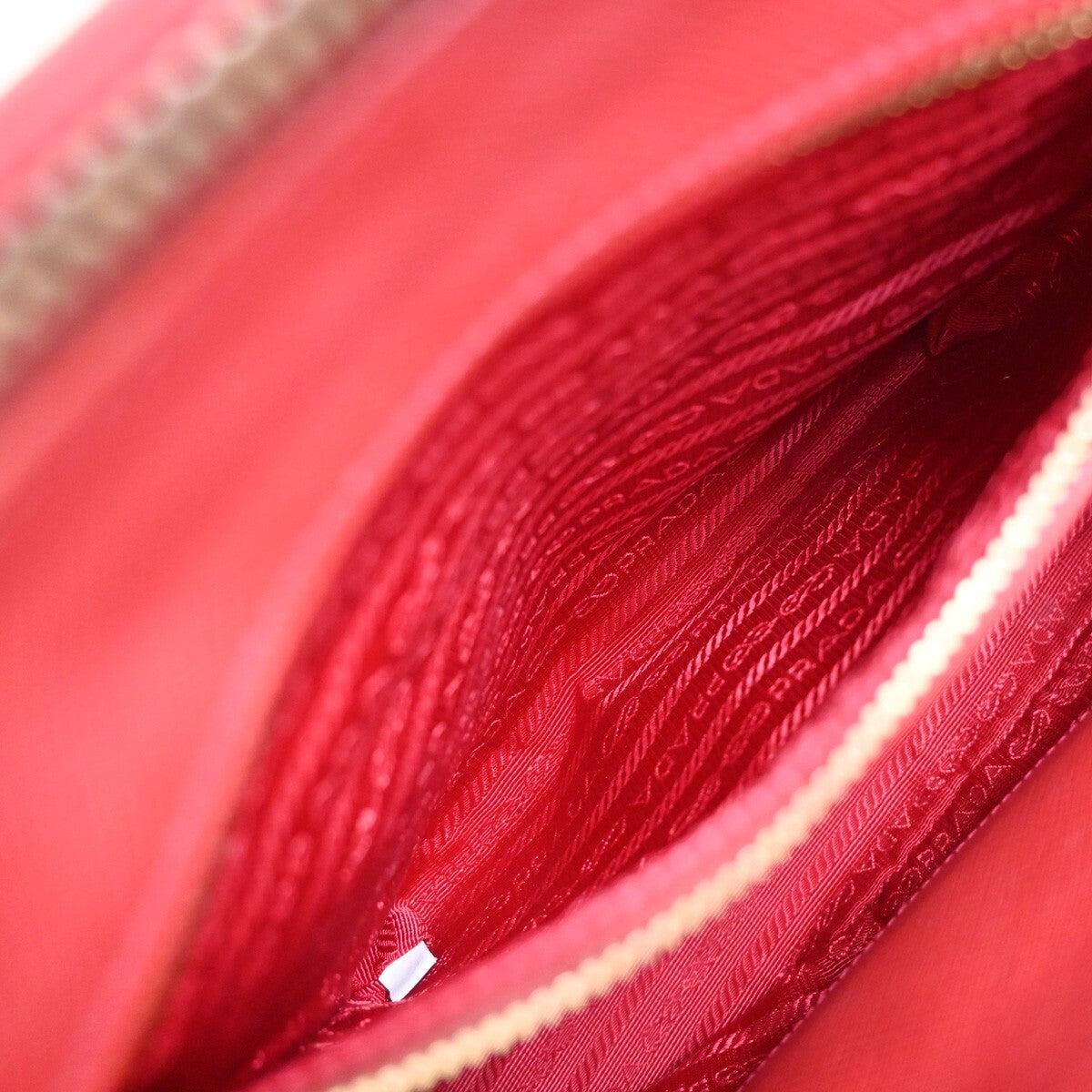 PRADA Logo Saffiano 2Way Shoulder Hand Bag Leather Red GHW 95RF247