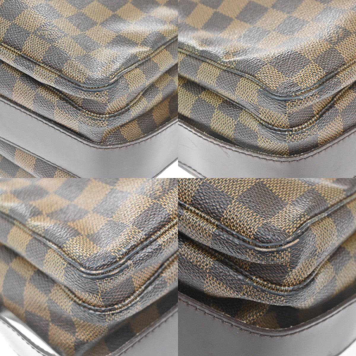 LOUIS VUITTON Naviglio Shoulder Bag Damier Ebene Leather Brown N45255 83CA735