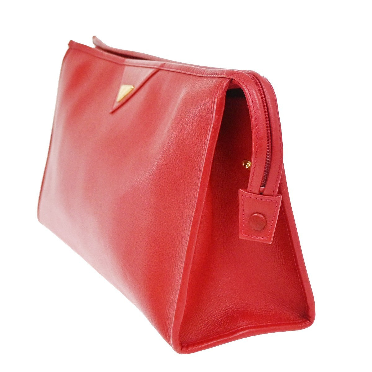 SAINT LAURENT YSL Plate Logo Clutch Bag Red GHW 08TA670