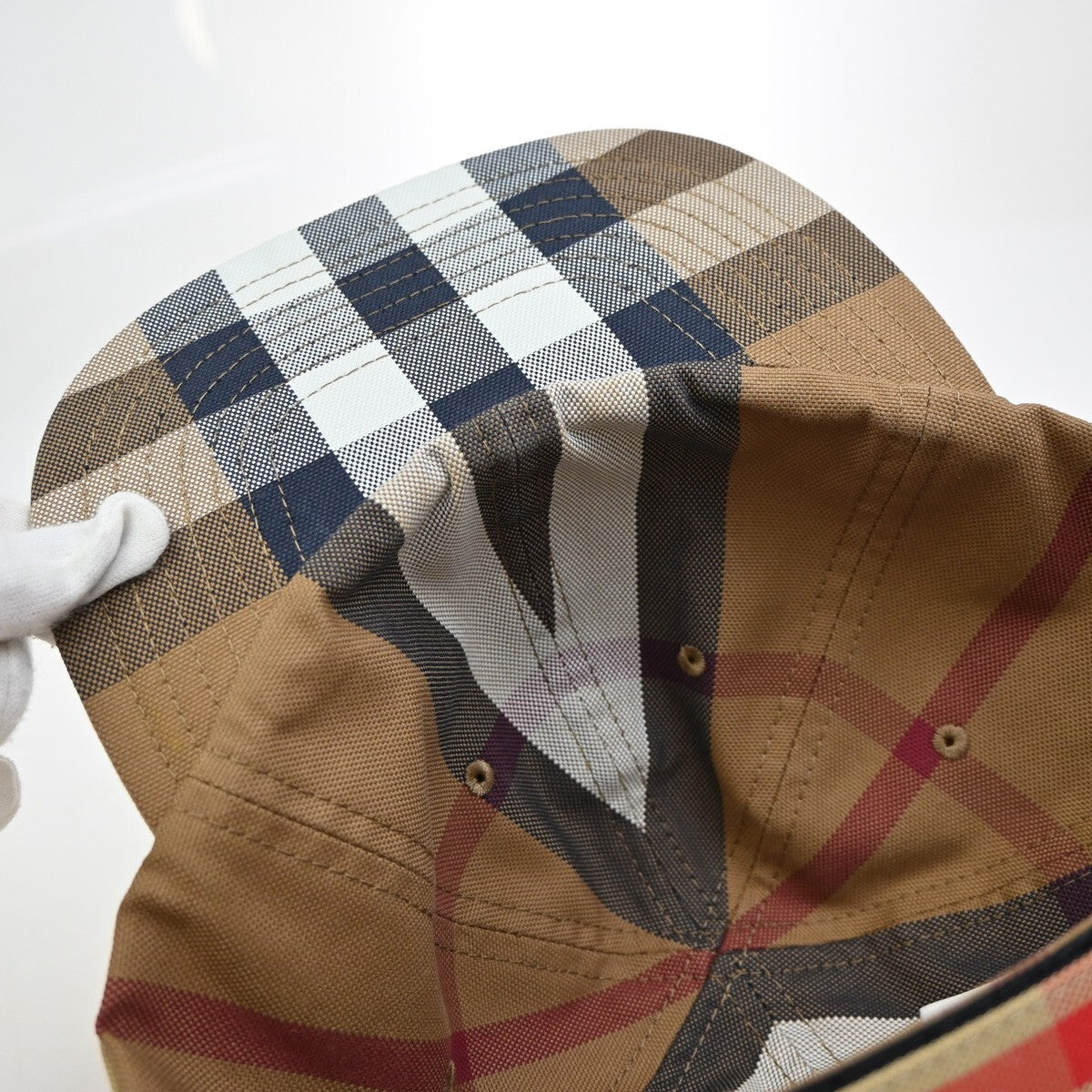 BURBERRY Logo Nova Check Baseball Hat Cap Size M Cotton Brown 69RF256
