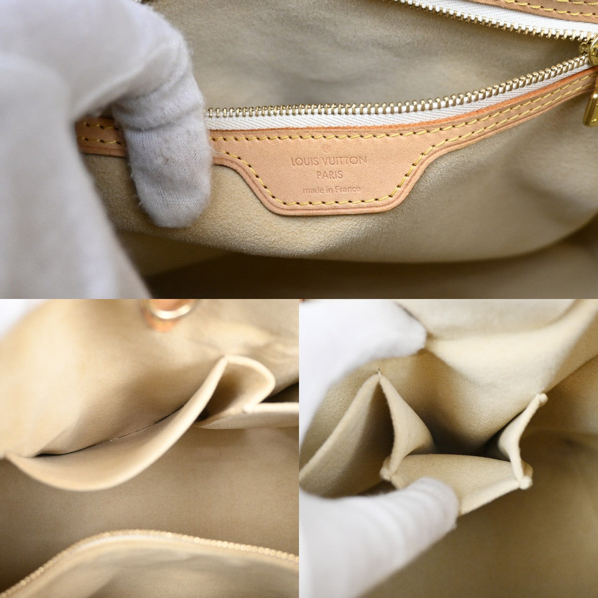 LOUIS VUITTON Hampstead PM Shoulder Bag Damier Azur Leather White N51207 32YH746