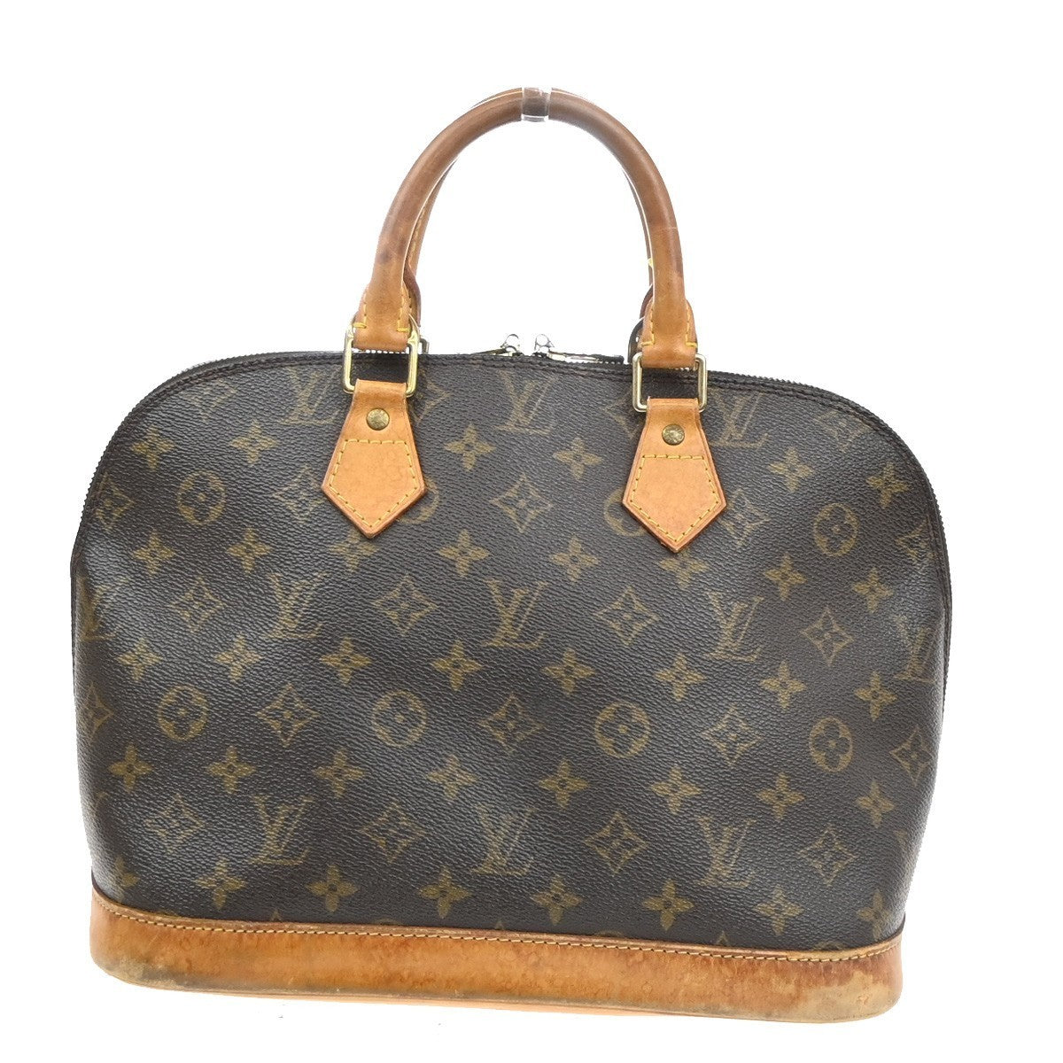 LOUIS VUITTON LV Logo Alma Hand Bag Monogram Leather Brown France M51130 34SA148