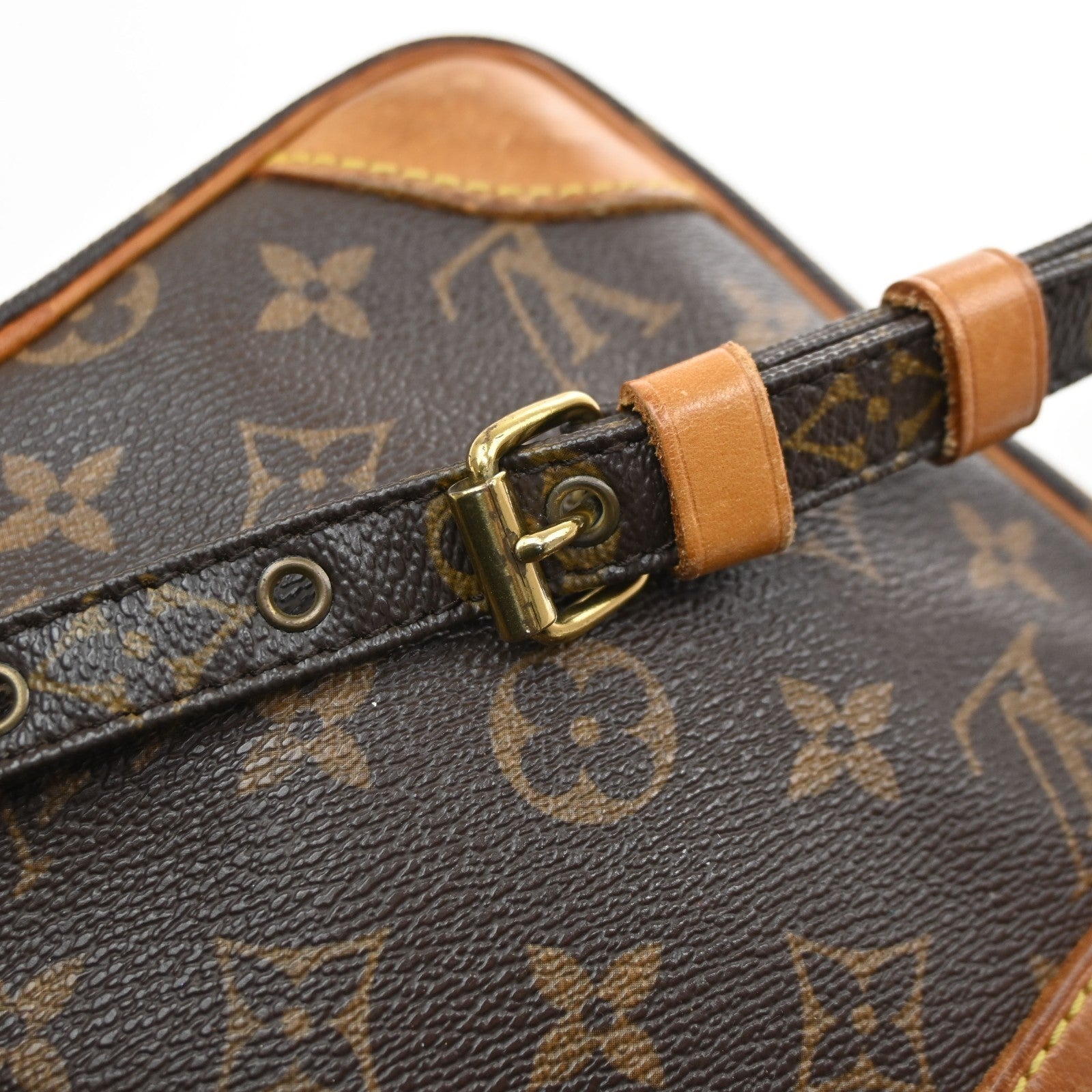 LOUIS VUITTON Danube Shoulder Bag Monogram Leather Brown France M45266 34KD142