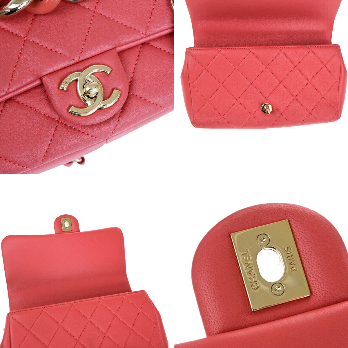CHANEL CC Matelasse 23 2Way Chain Shoulder Hand Bag Leather Pink GHW 880RJ949