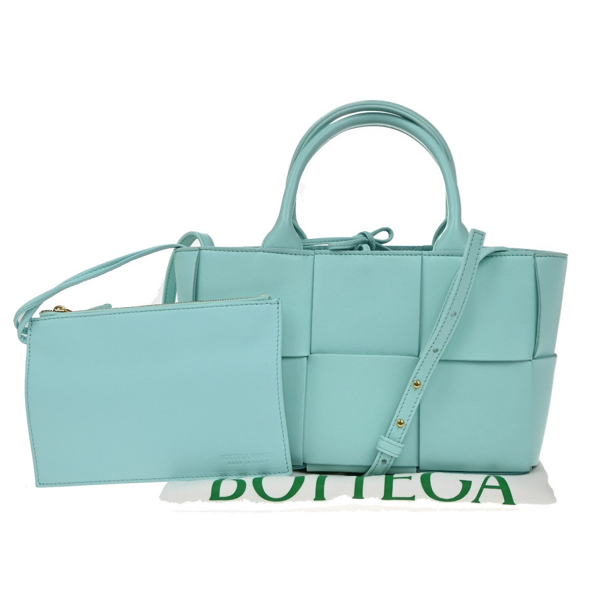 BOTTEGA VENETA Cassette Intrecciato 2Way Shoulder Hand Bag Leather Blue 620RP103