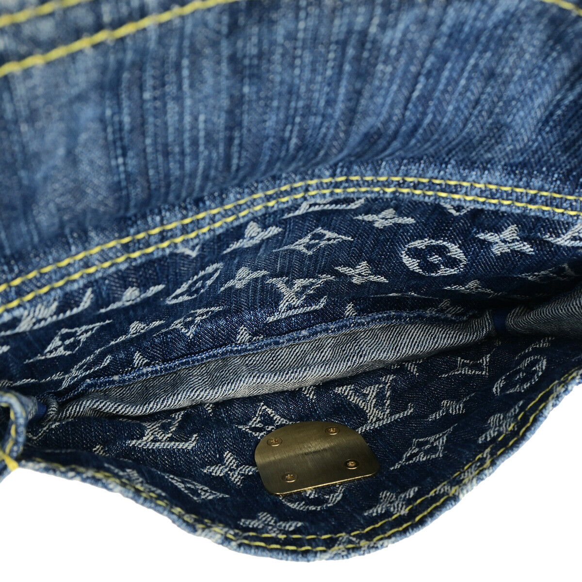 LOUIS VUITTON Waist Bum Bag Monogram Denim Leather Blue GHW M95347 388RK734