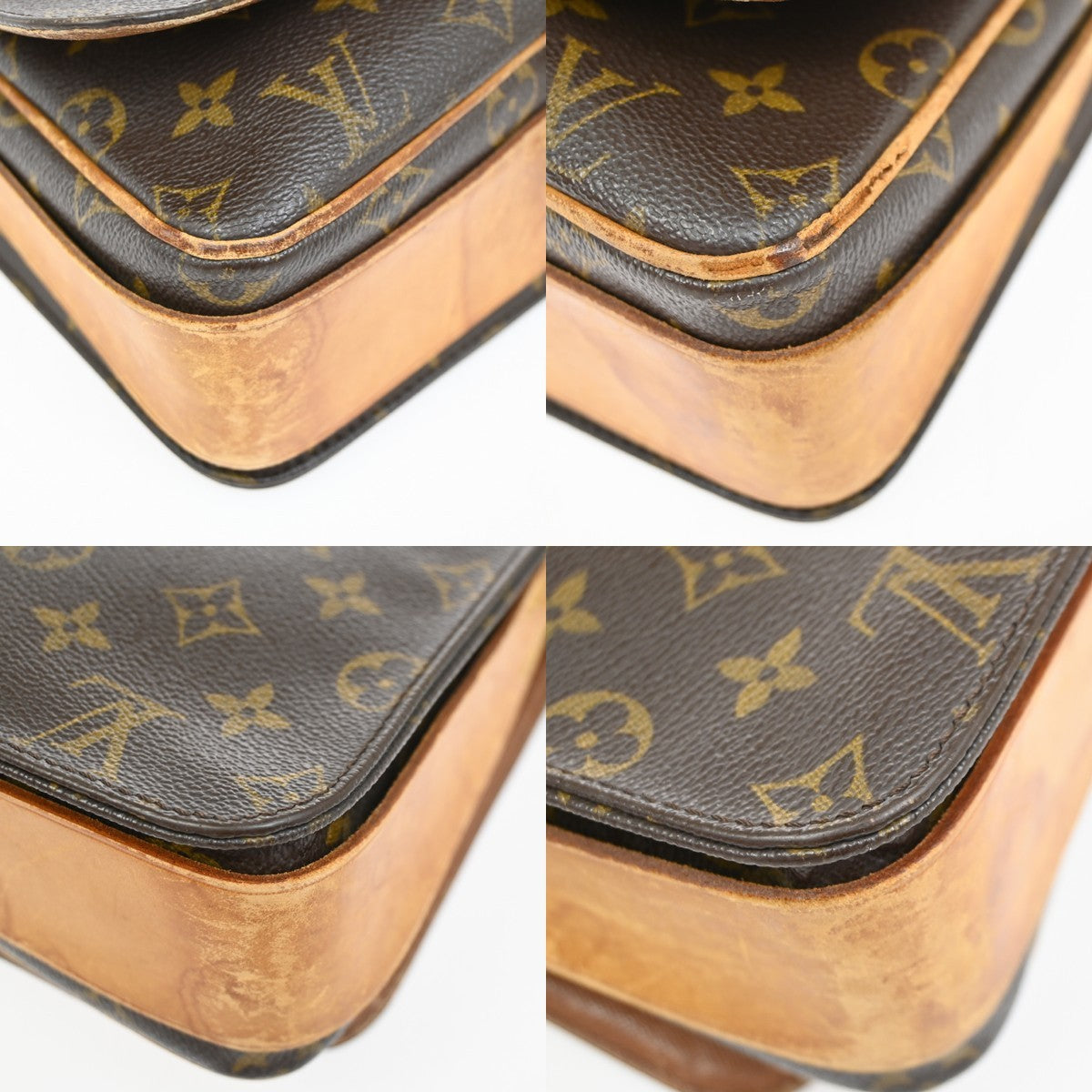 LOUIS VUITTON Cartouchiere GM Shoulder Bag Monogram Leather Brown M51252 30YJ163