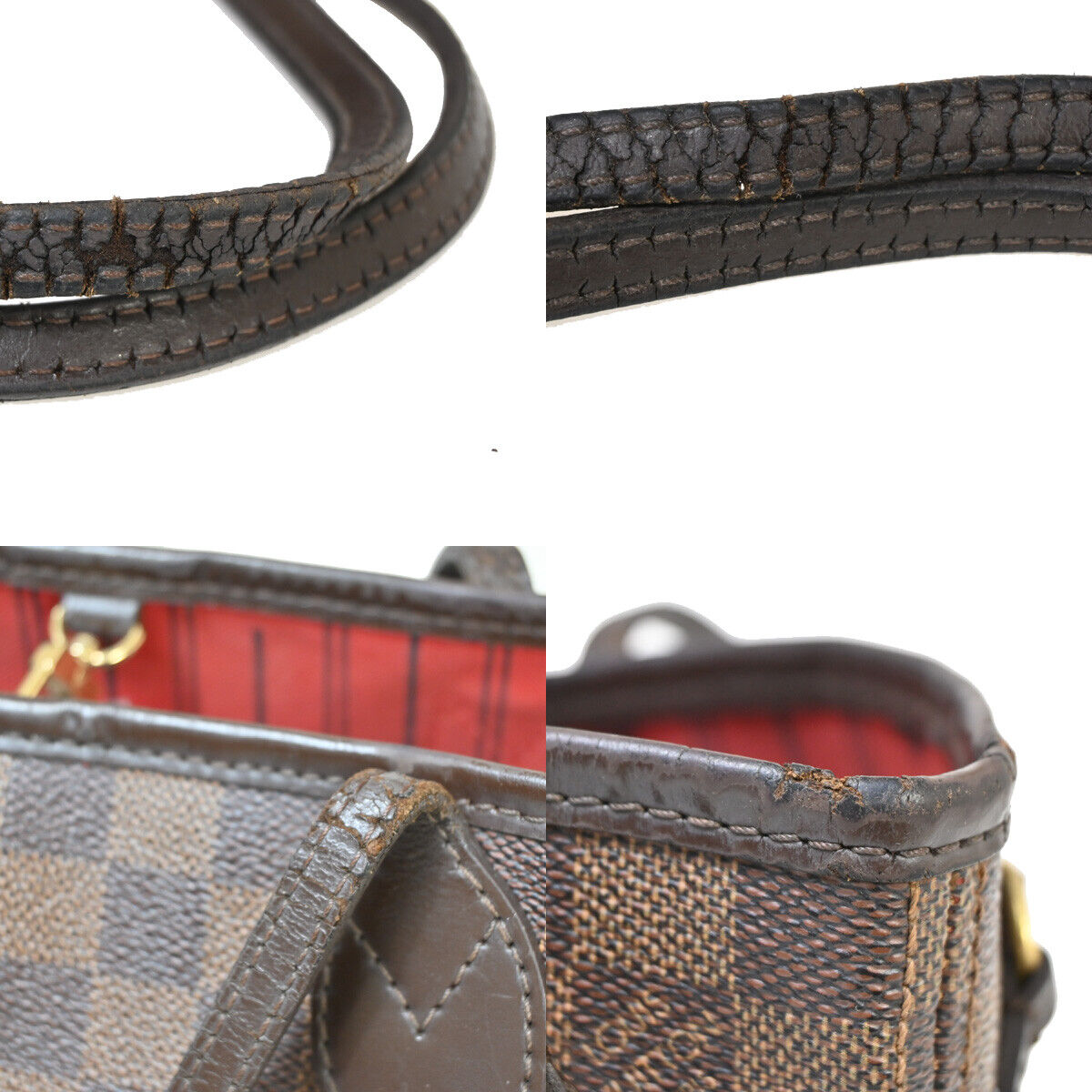 LOUIS VUITTON Neverfull PM Shoulder Tote Bag Damier Leather Brown N51109 18YE343