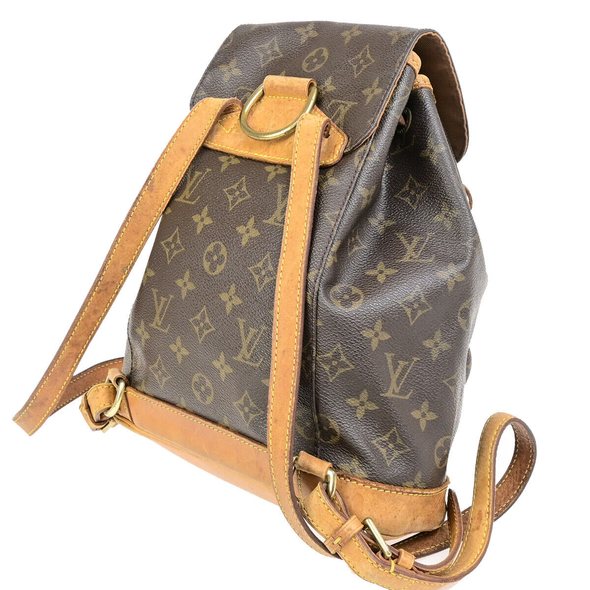 LOUIS VUITTON Montsouris MM Backpack Bag Monogram Leather Brown M51136 71SJ457