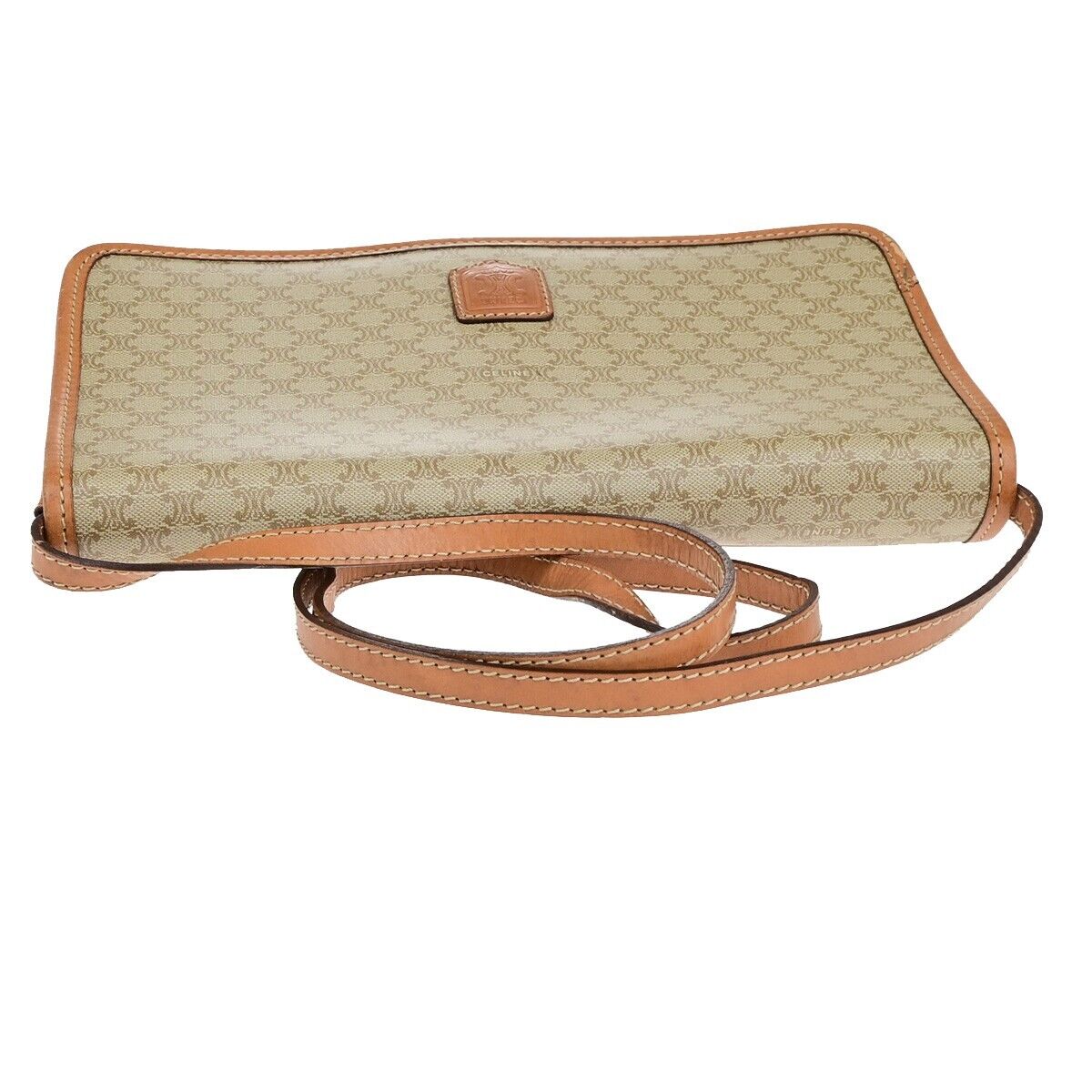 CELINE Macadam Pattern Crossbody 2Way Shoulder Clutch Bag PVC Leather BN 67ED367