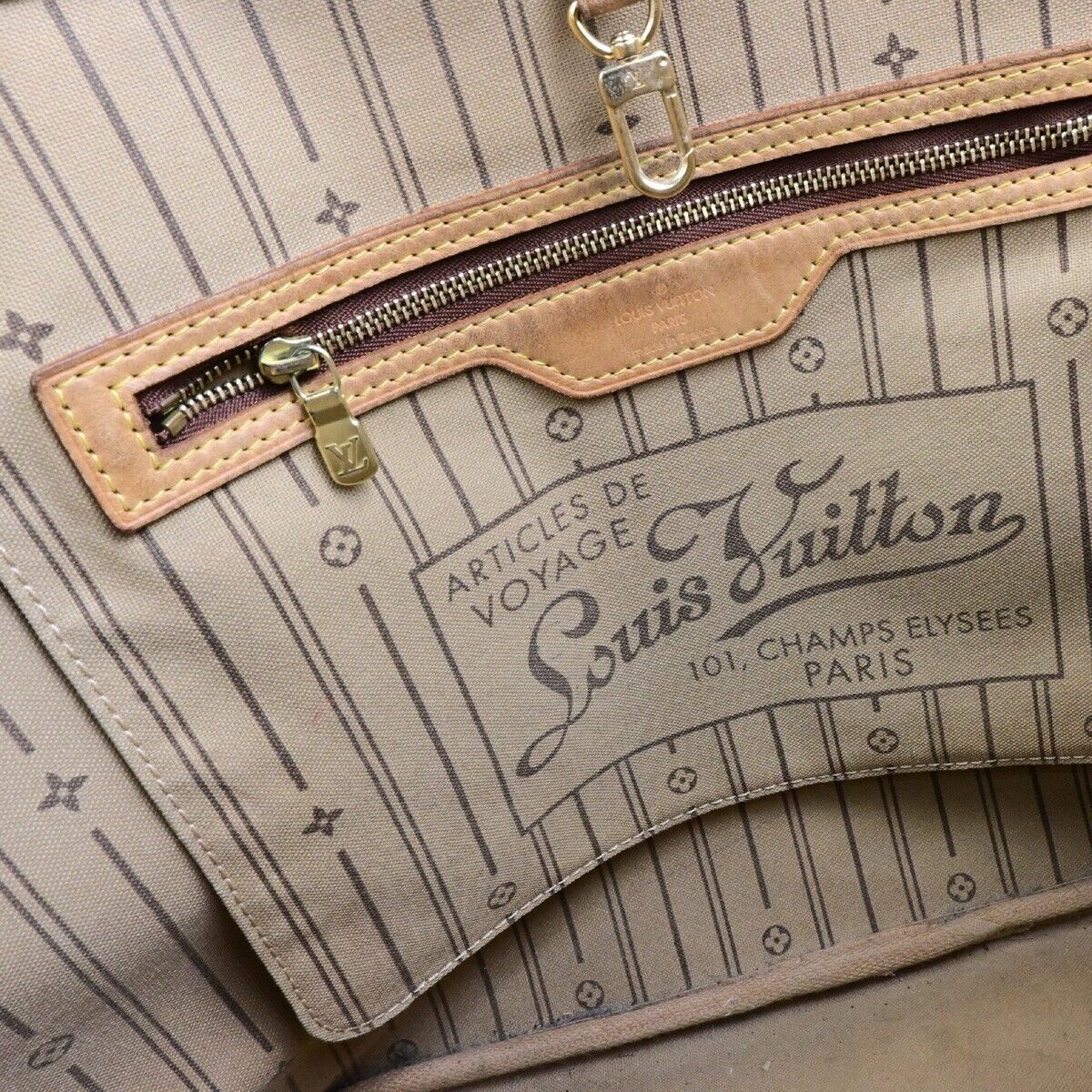 LOUIS VUITTON Neverfull MM Shoulder Tote Bag Monogram Leather BN M40156 97KA530