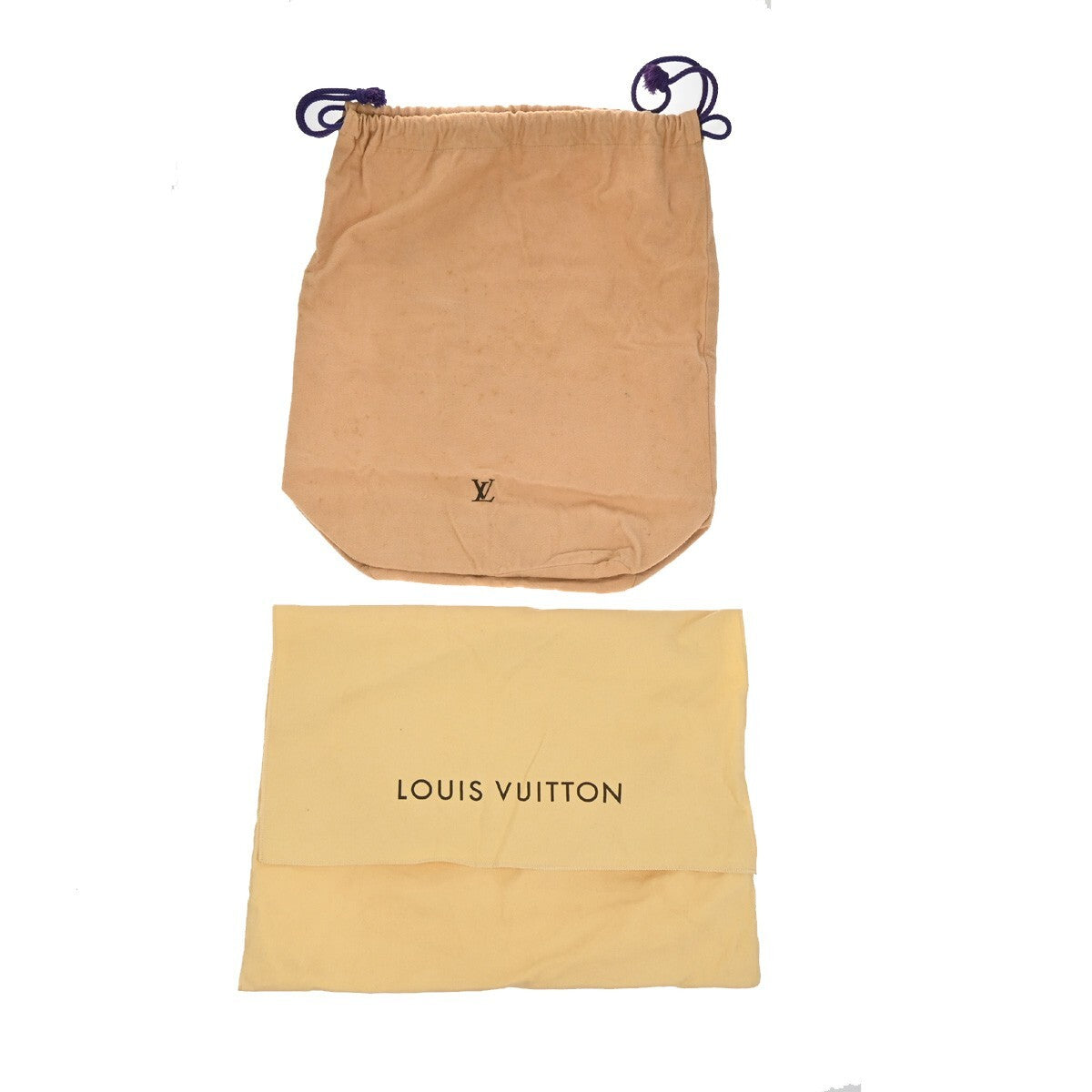 LOUIS VUITTON Logo 10 Set Dust Bag Drawstring Canvas Cotton Beige Brown 09EE135