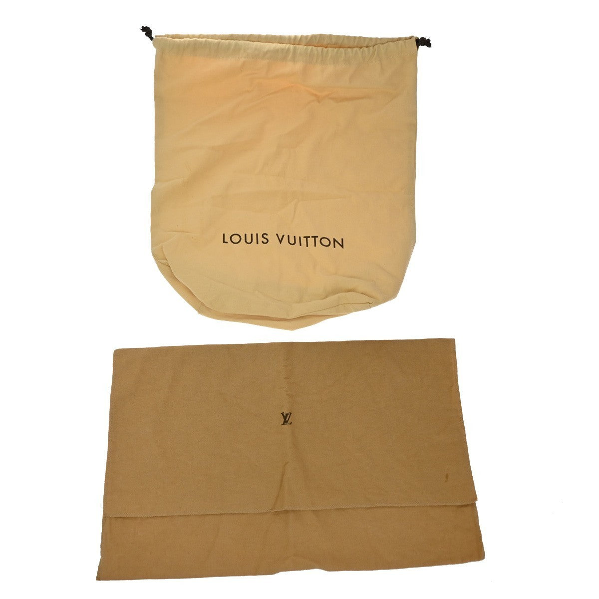 LOUIS VUITTON Logo 10 Set Dust Bag Drawstring Canvas Cotton Beige Brown 09KP246