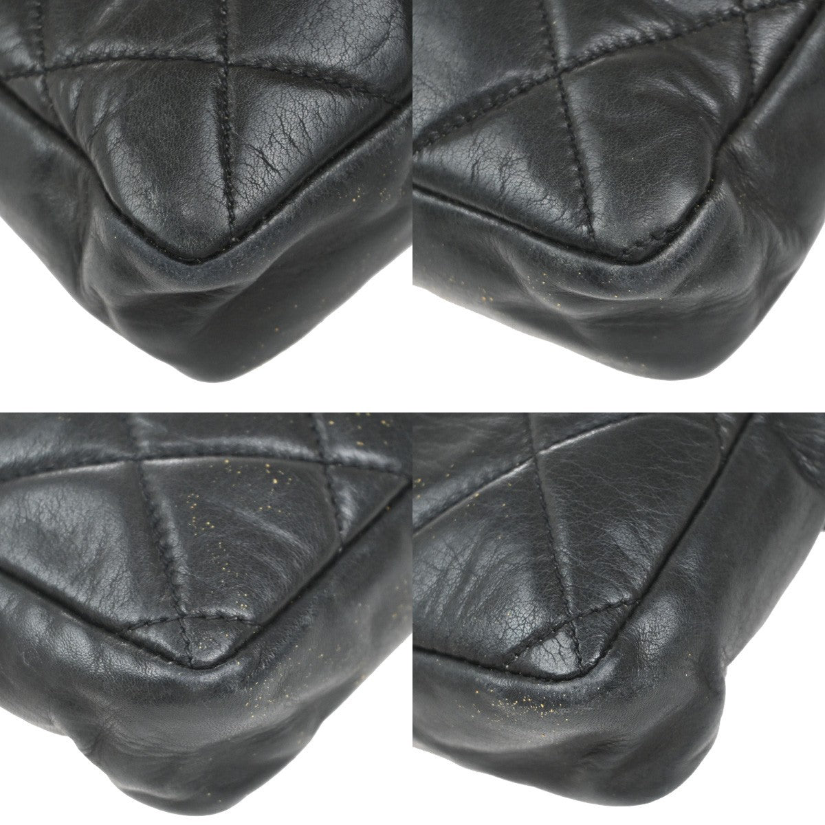 CHANEL CC Logo Matelasse Chain Belt Body Bum Bag Leather Black 19RF729