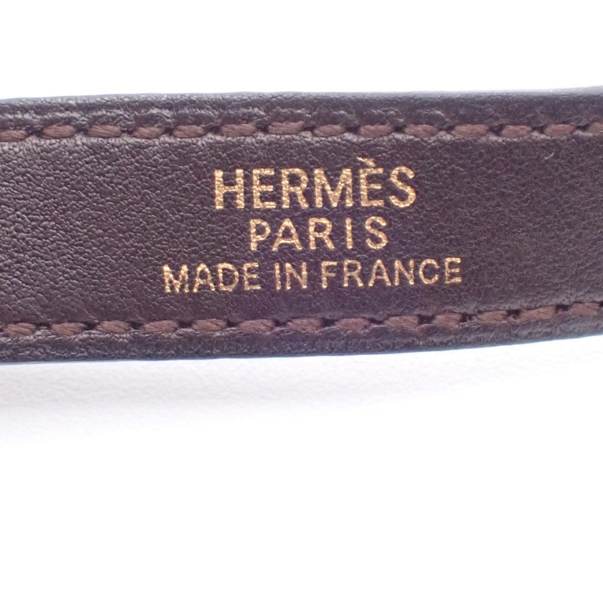 HERMES Kelly Double Tour Choker Bracelet Leather Brown GHW France 62RL901