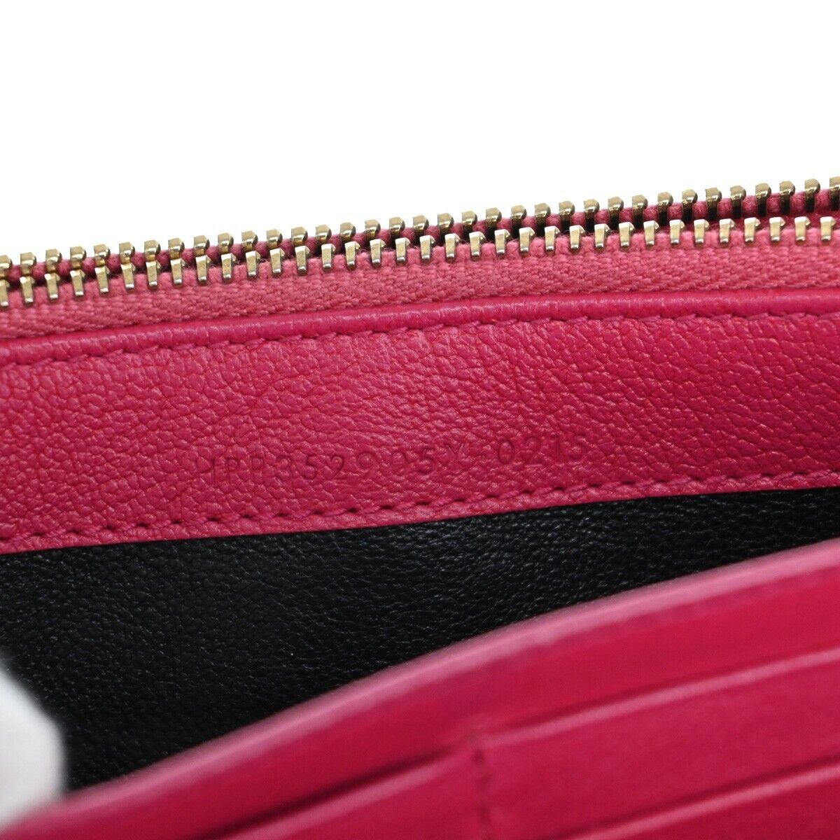 YVES SAINT LAURENT YSL Logo Long Zipper Wallet Purse Leather Pink 66SH355