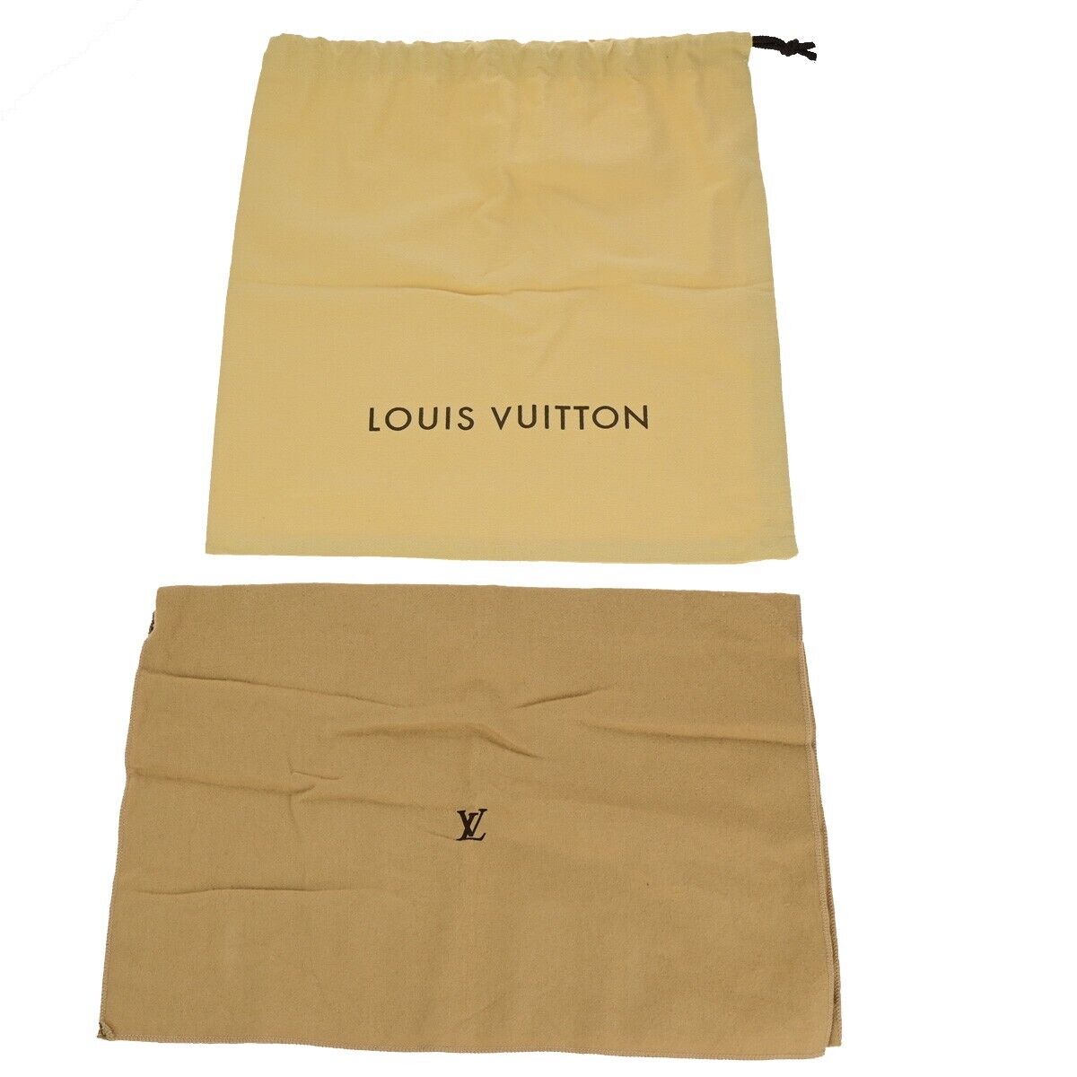 LOUIS VUITTON Logo 10 Set Dust Bag Drawstring Canvas Cotton Beige Brown 02EB417