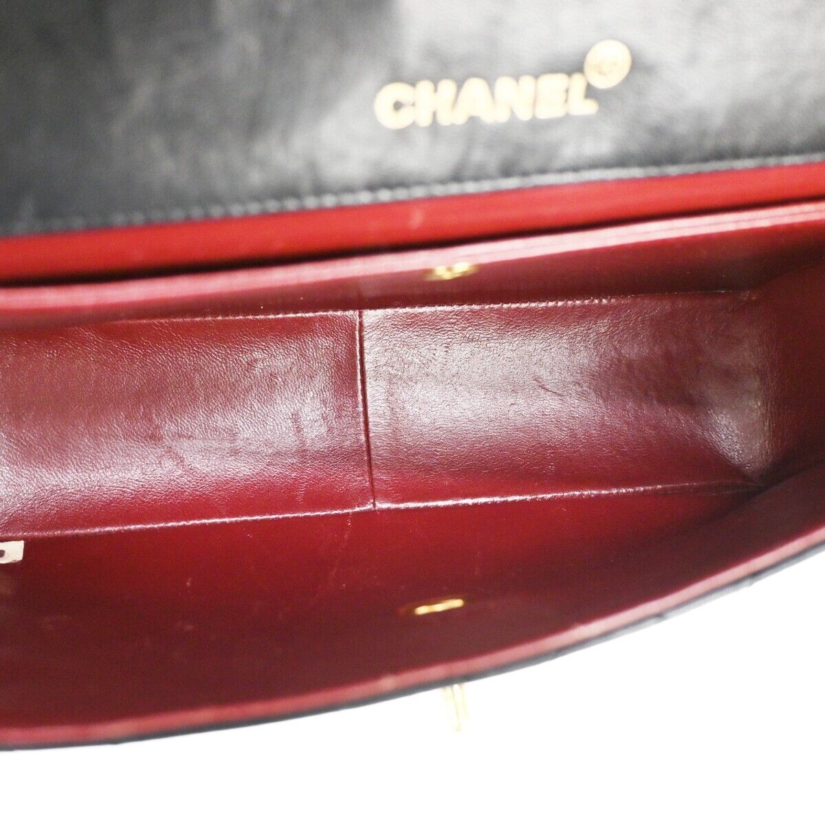 CHANEL CC Logo Matelasse Chain Shoulder Bag Leather Black GHW Vintage 340RJ283