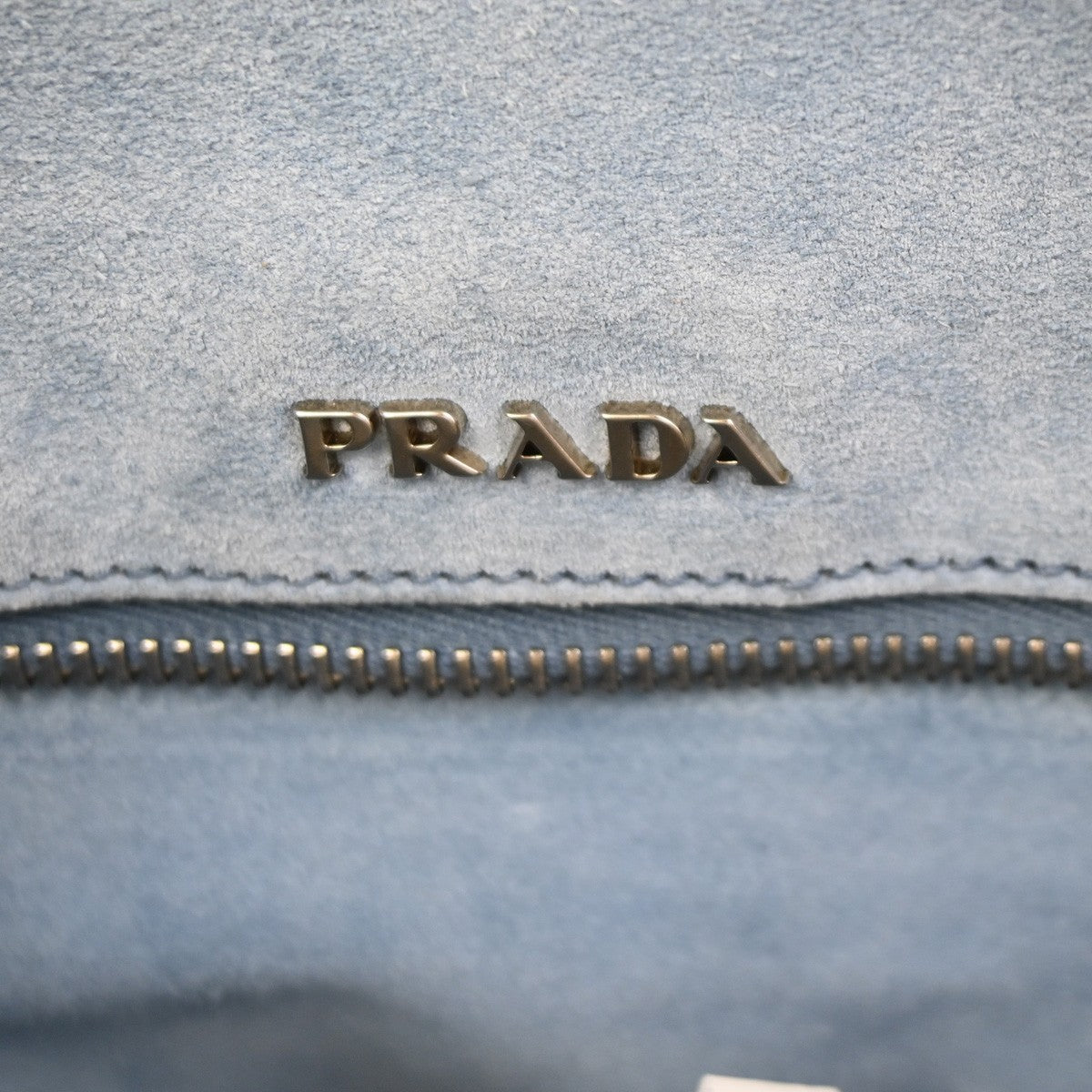 PRADA Logo Shoulder Tote Bag Glace Calf Leather Blue Marine SHW Italy 15KC780