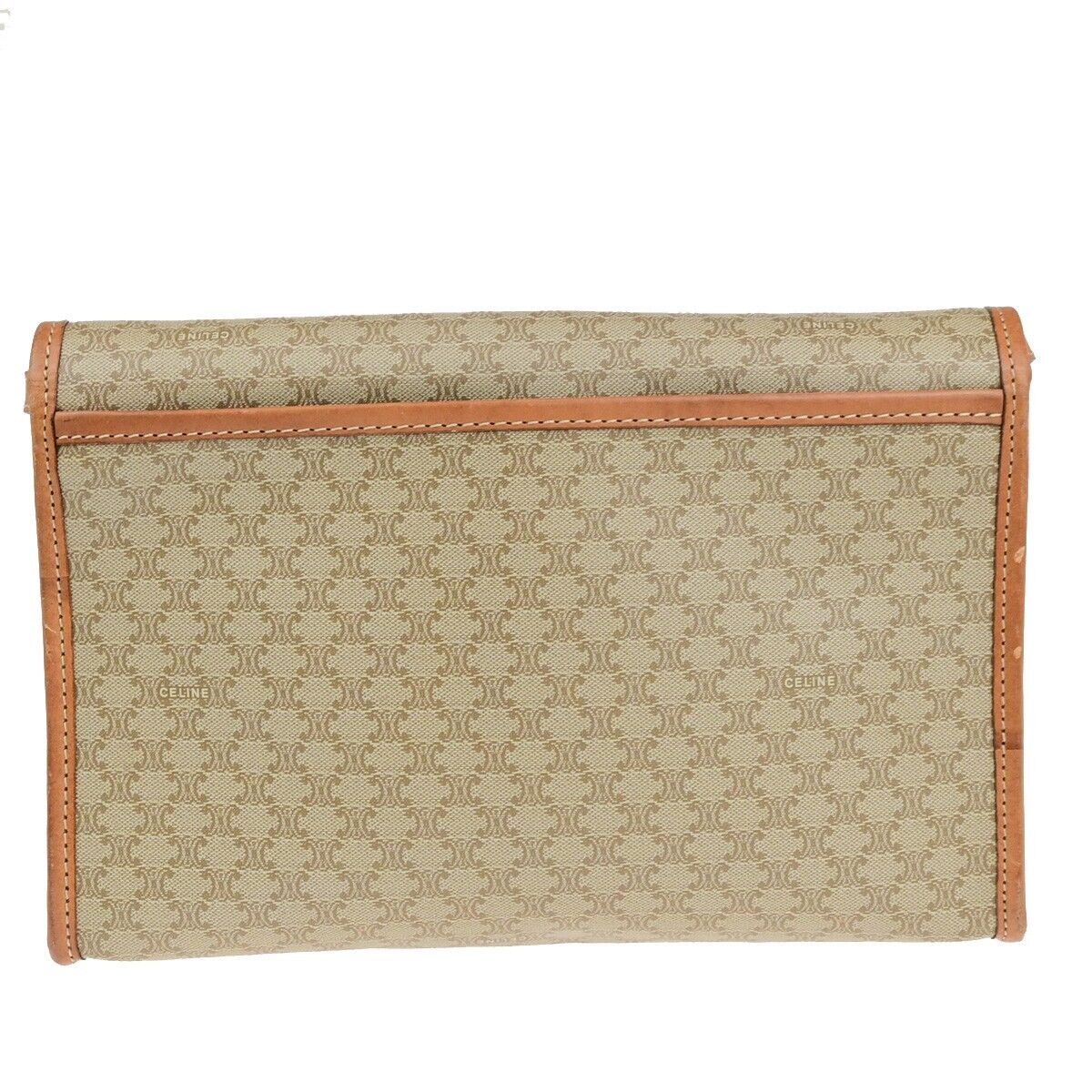 CELINE Macadam Pattern Crossbody 2Way Shoulder Clutch Bag PVC Leather BN 67ED367