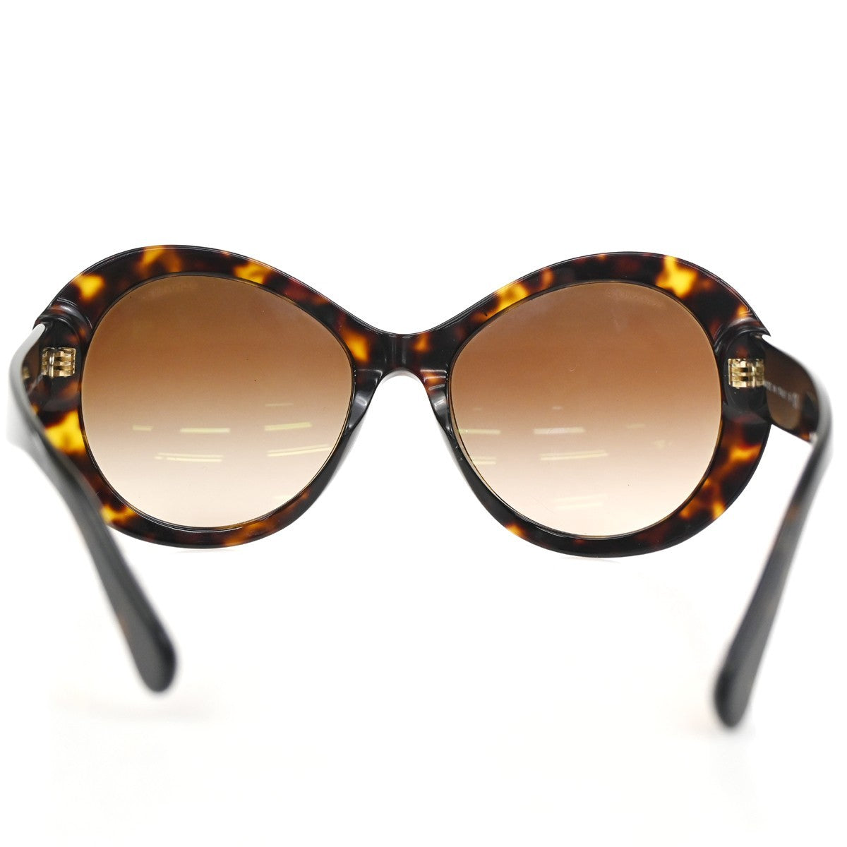 CHANEL CC Logo Sunglass Eye Wear Plastic Brown GHW 5372-A Italy 63ZA113