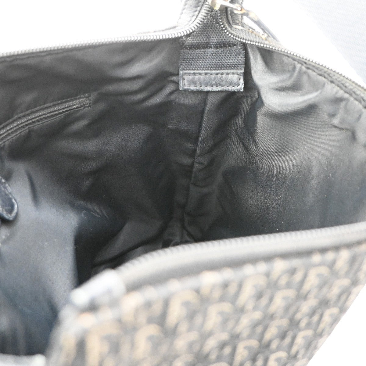 CHRISTIAN DIOR Logo Trotter Pattern Messenger Bag Canvas Leather BK SHW 79CA476