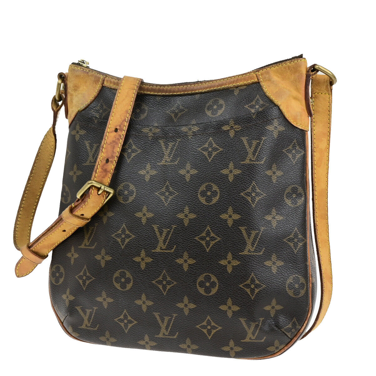 LOUIS VUITTON Odeon PM Shoulder Bag Monogram Leather Brown Spain M56390 31YF088