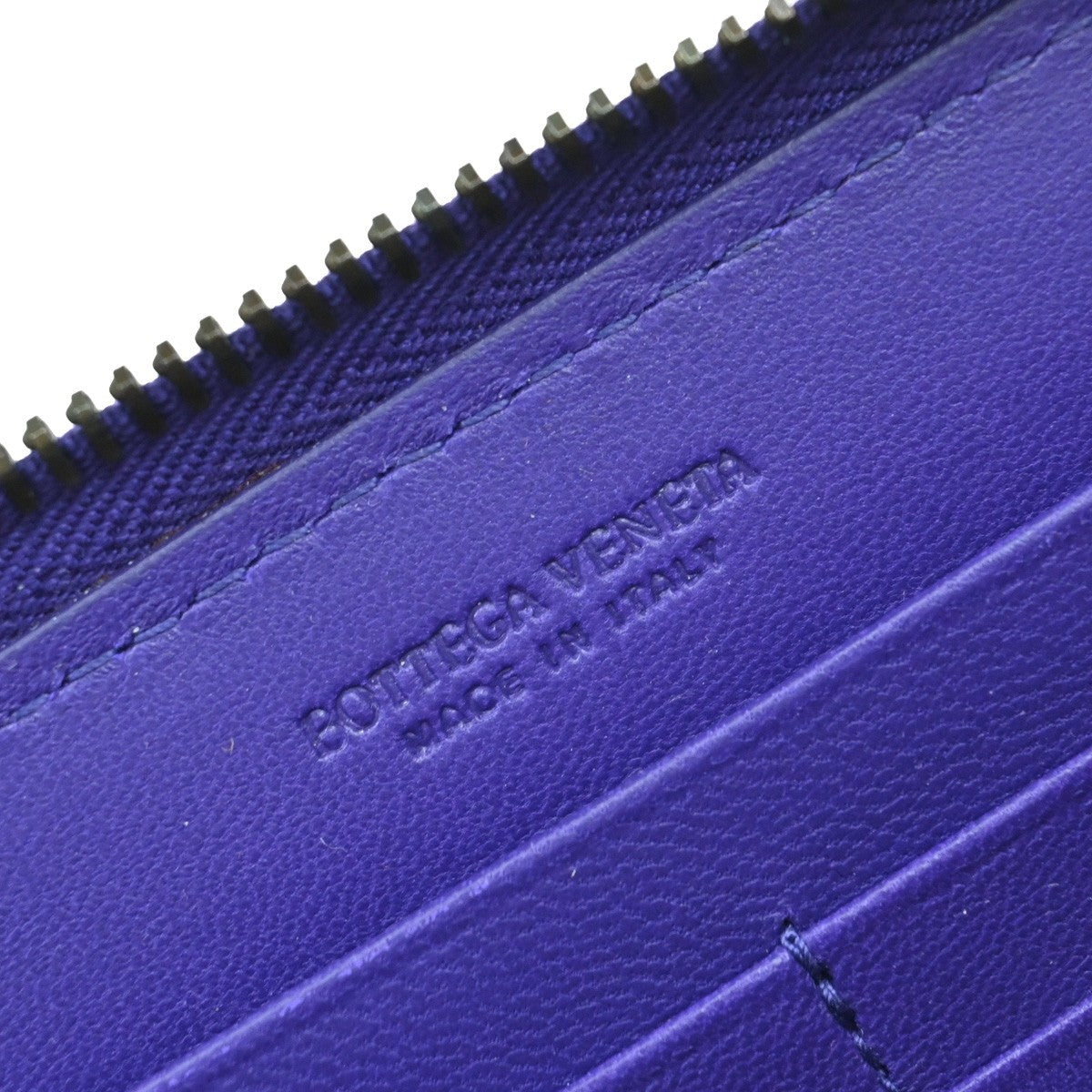 BOTTEGA VENETA Intrecciato Zip Around Long Wallet Embossing Leather PE 33EF667