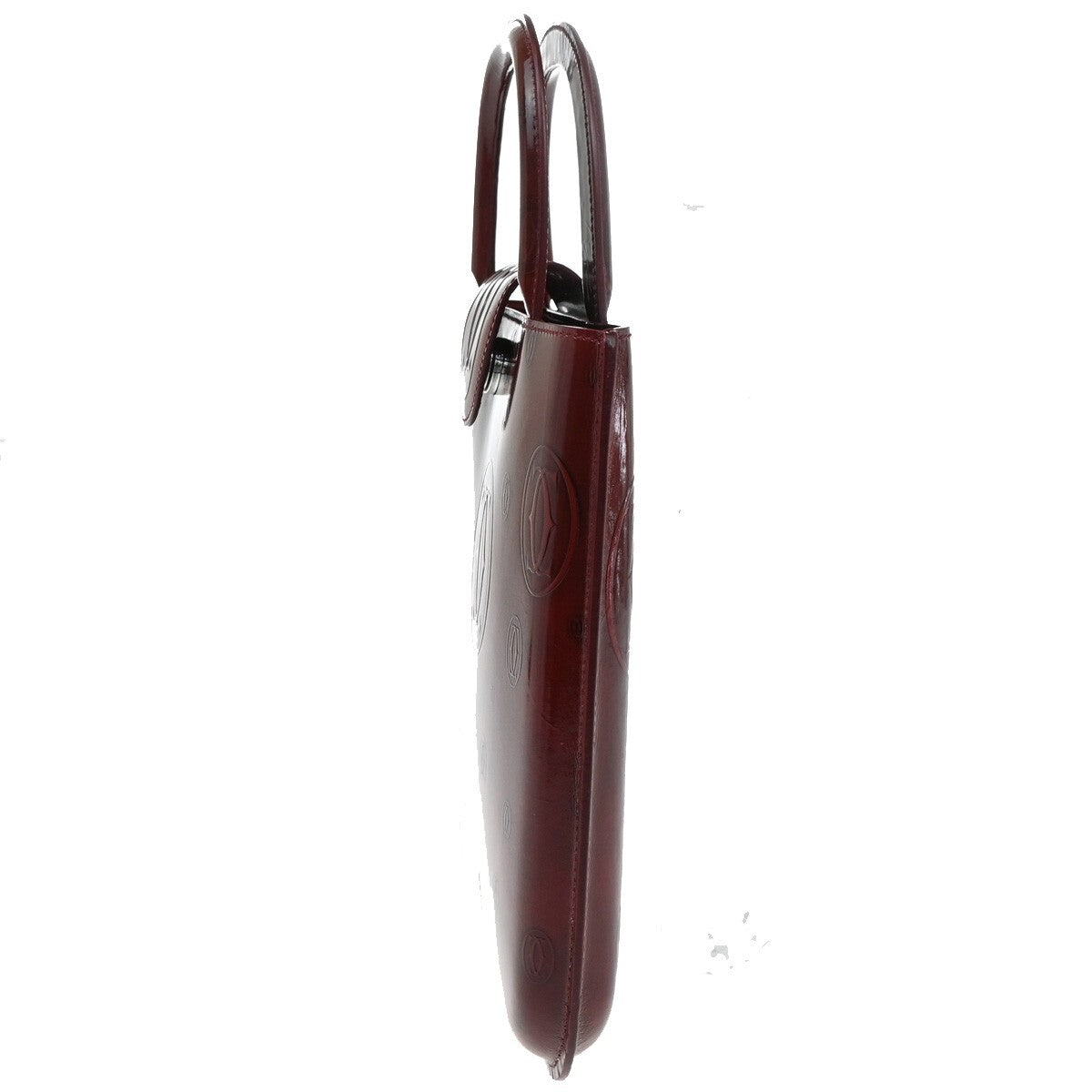 CARTIER Logo Birthday Hand Bag Patent Leather Red France 30EF198