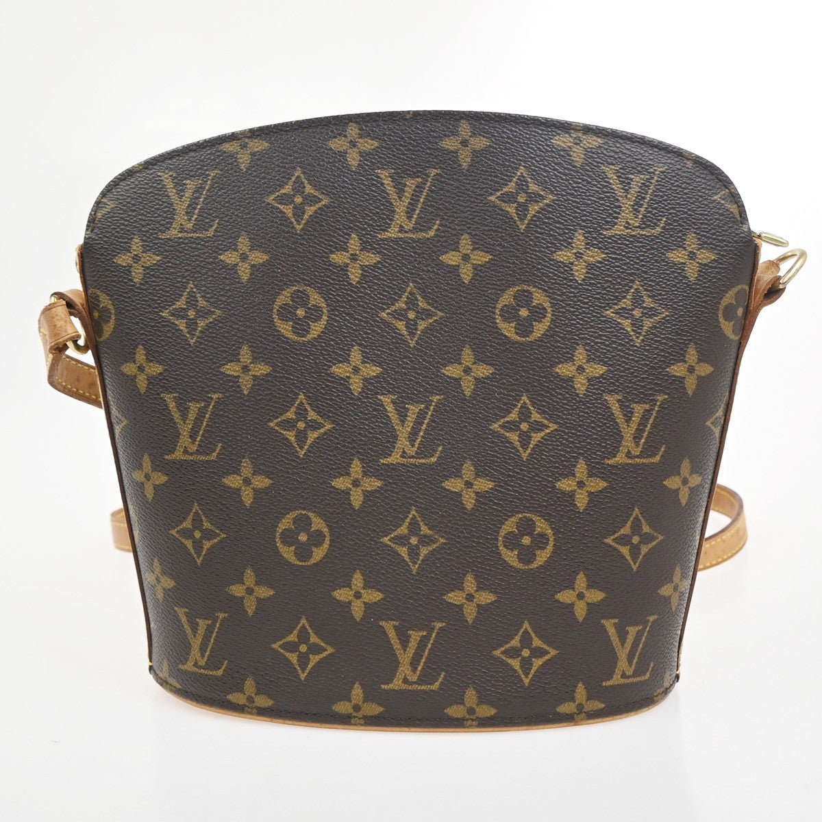 LOUIS VUITTON Logo Drouot Shoulder Bag Monogram Leather Brown M51290 78KC728