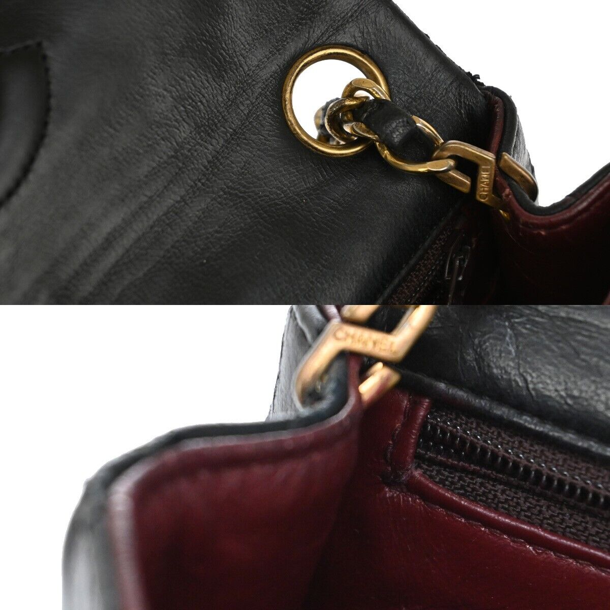 CHANEL CC Mini Matelasse Chain Shoulder Bag Leather Black GHW Vintage 691RJ256