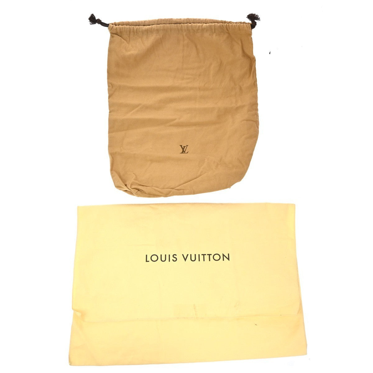 LOUIS VUITTON Logo 10 Set Dust Bag Drawstring Canvas Cotton Beige Brown 09KP261